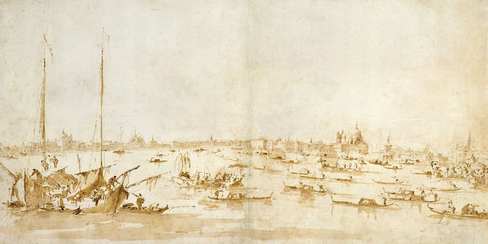 Panaromic View of the Bacino di San Marco, Looking up the Giudecca Canal by Francesco Guardi