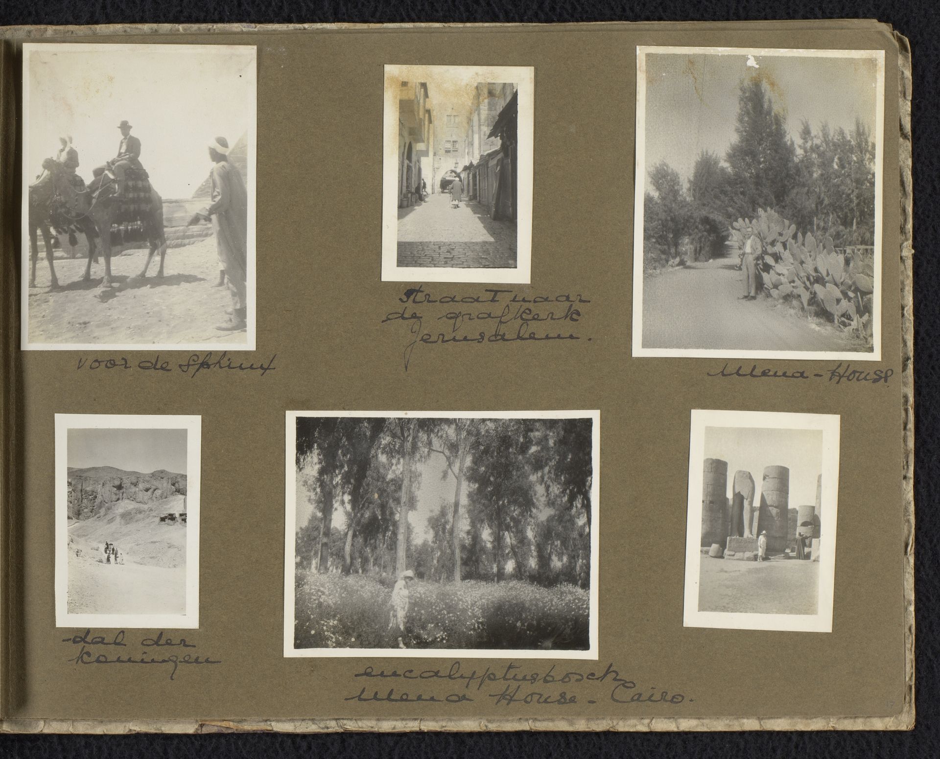Zes foto's van een reis naar Egypte en Jeruzalem by Carolina (Loentje) Frederika Onnen
