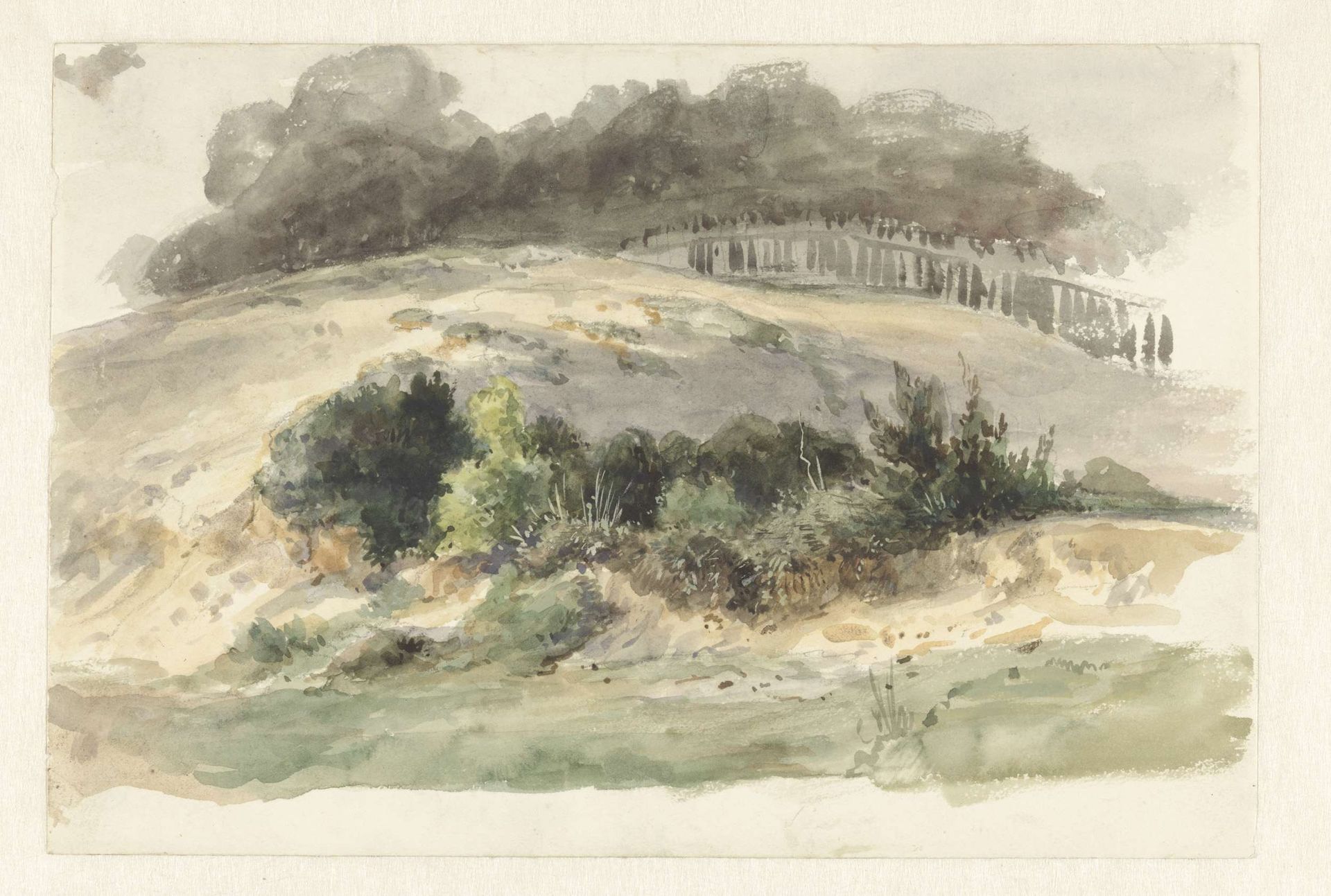 Heuvelachtig landschap by Pierre Louis Dubourcq