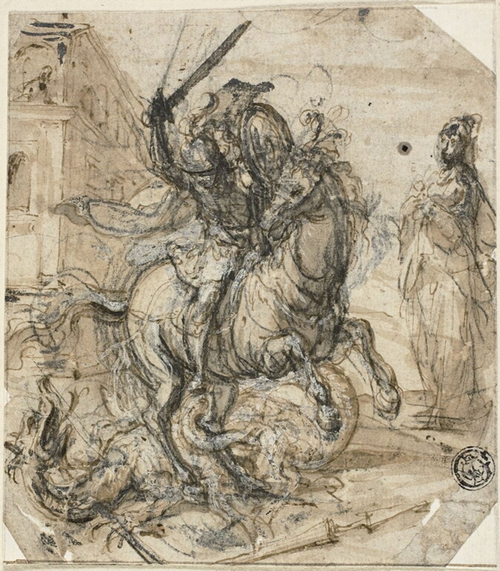 Saint George and the Dragon by Carlo Urbino