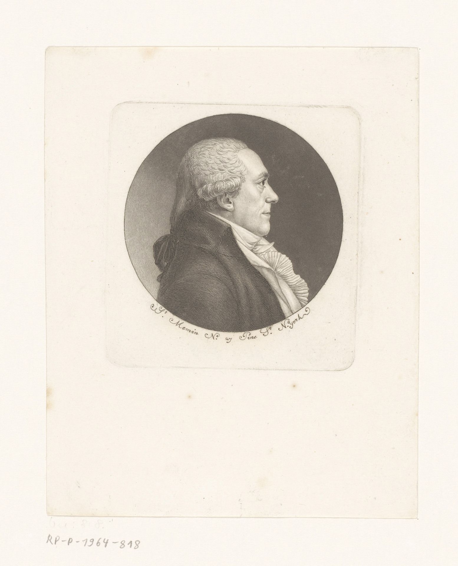 Portret van Pieter Gerardus Duker by Charles Balthazar Julien Févret de Saint-Mémin