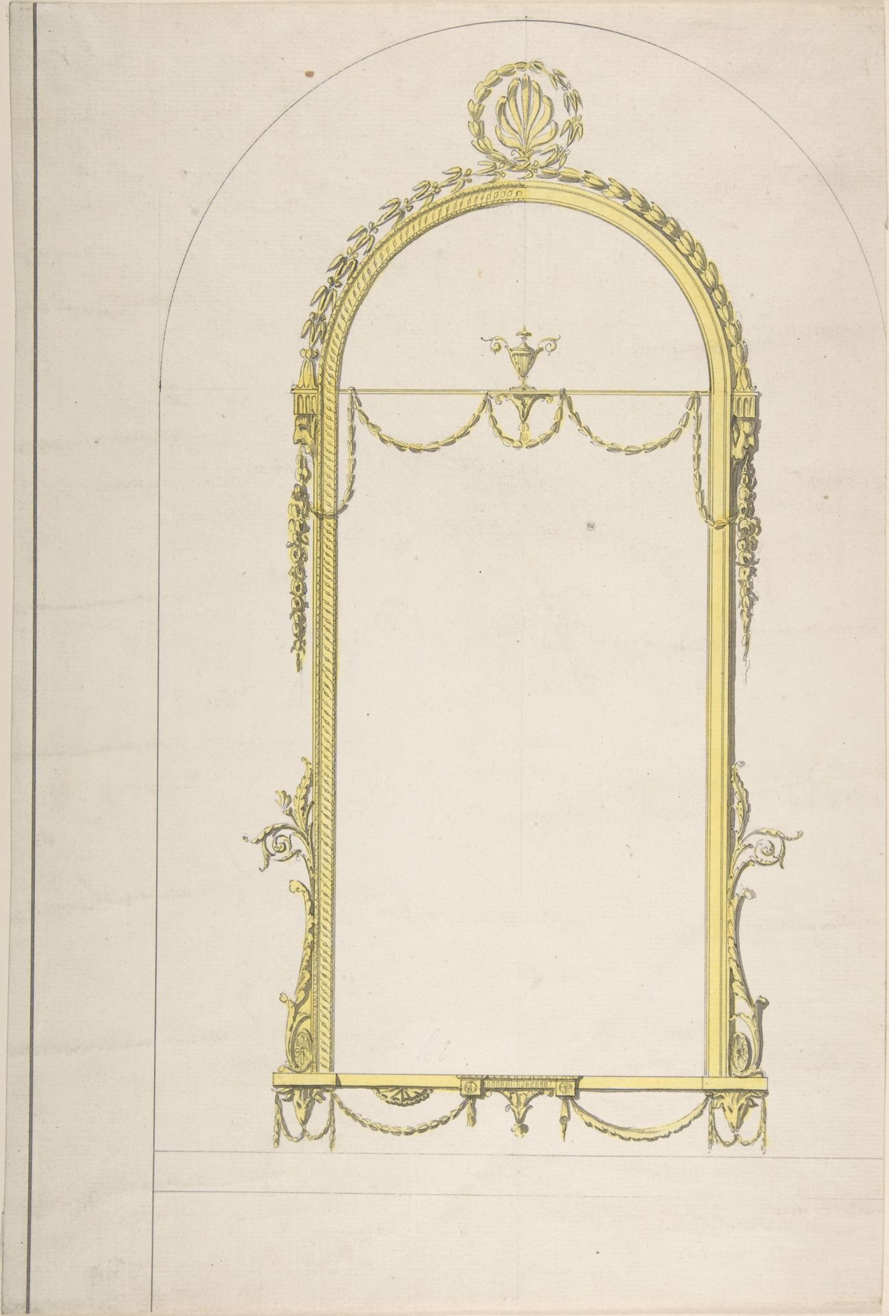 Design for a Pier-glass with Arched Head and Palmette Terminations by Sir William Chambers