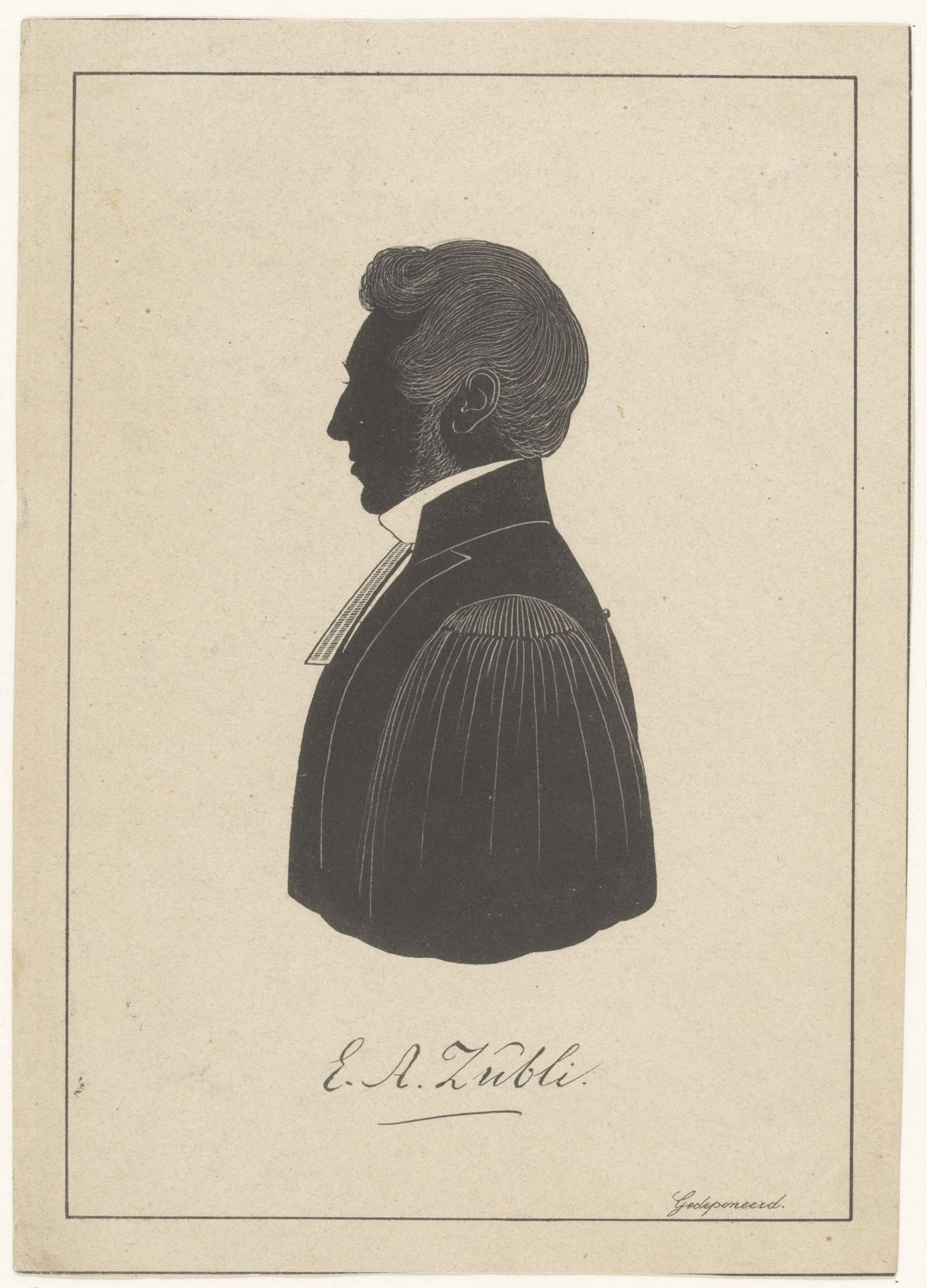 Silhouetportret van Everard Ambrosius Zubli by Pieter (IV) Barbiers