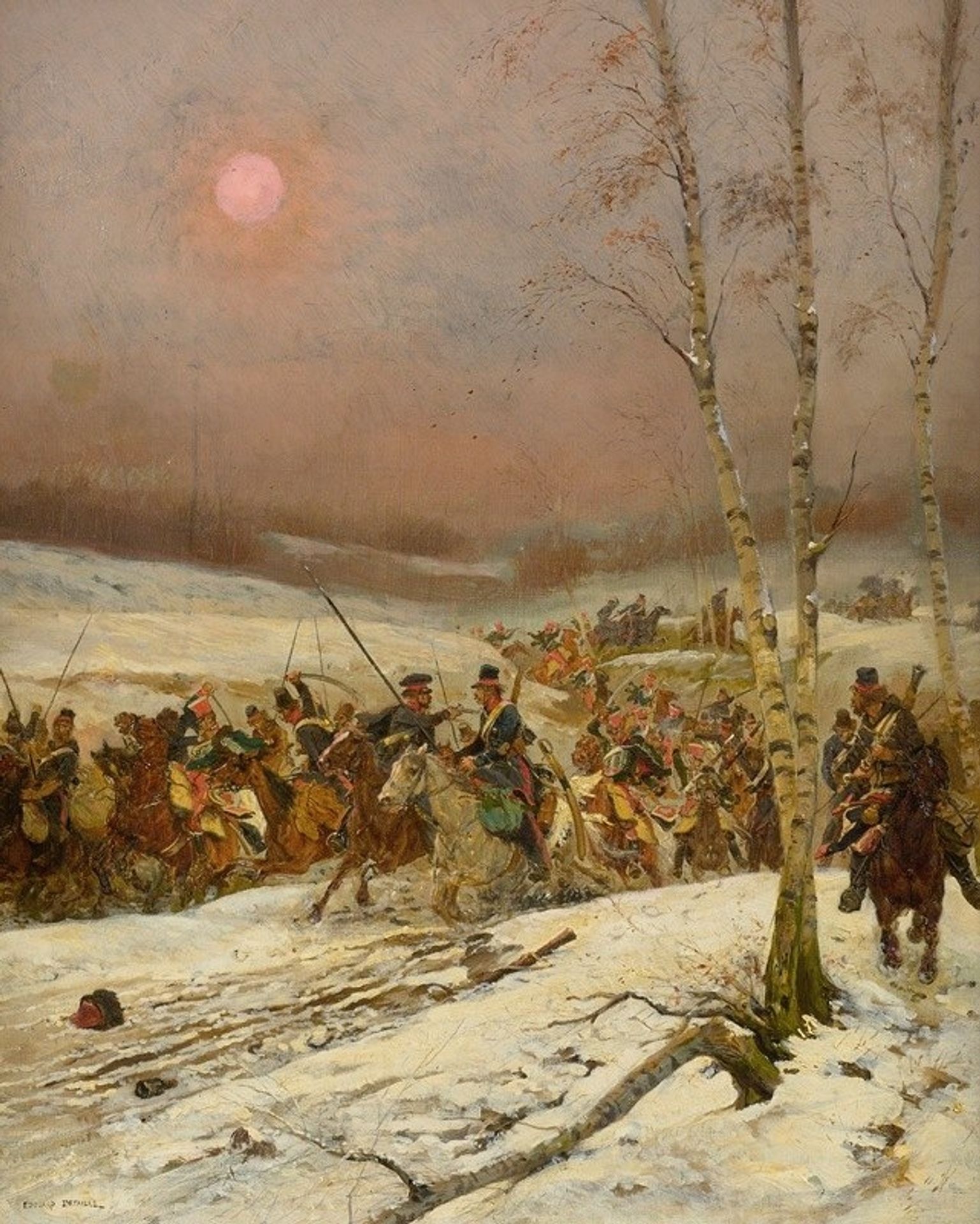Cossacks Attacked By The Guard Of Honor During Napoleon’s Russian Campaign by Jean-Baptiste Édouard Detaille