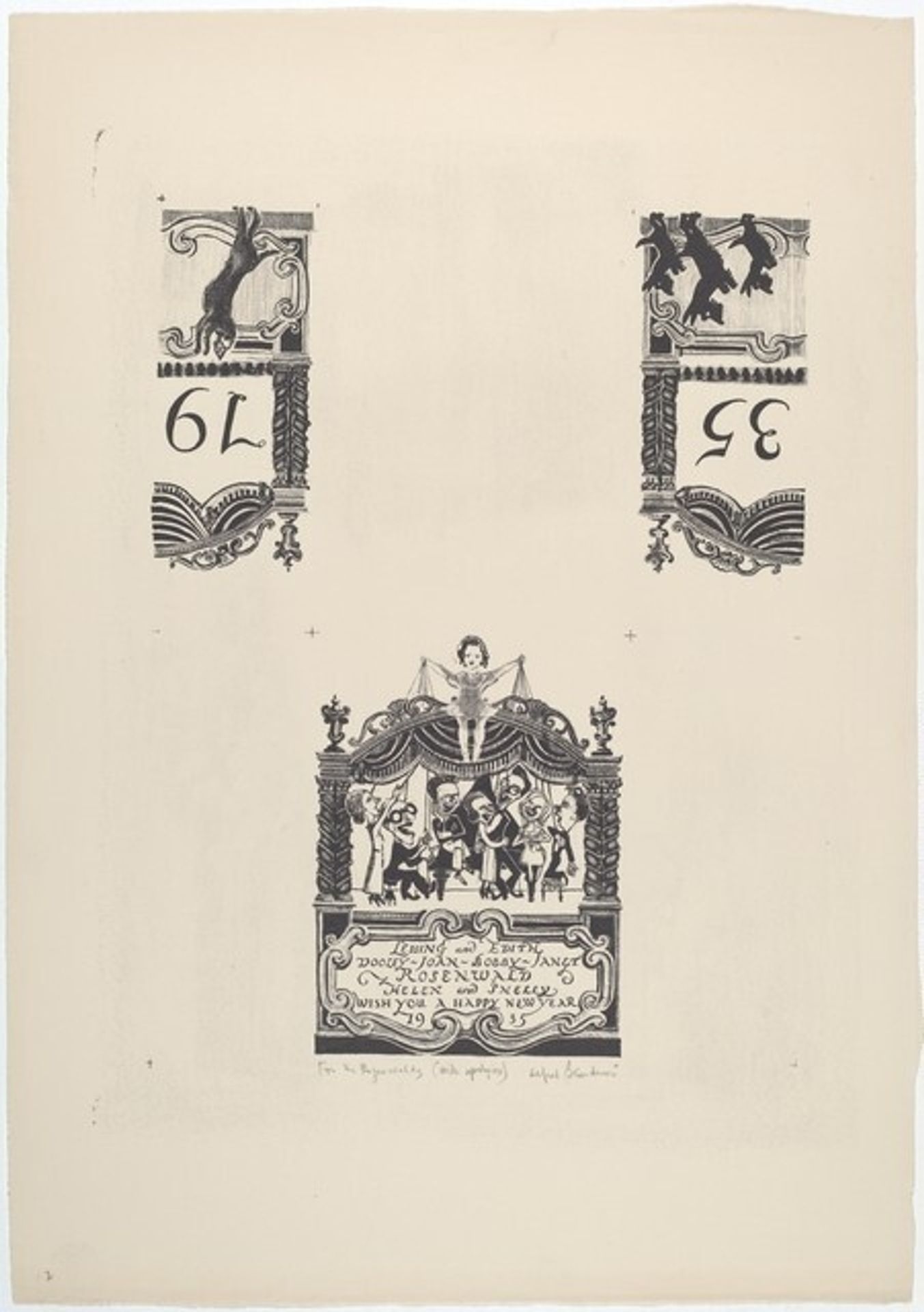 Rosenwald New Year Card by Alfred Bendiner
