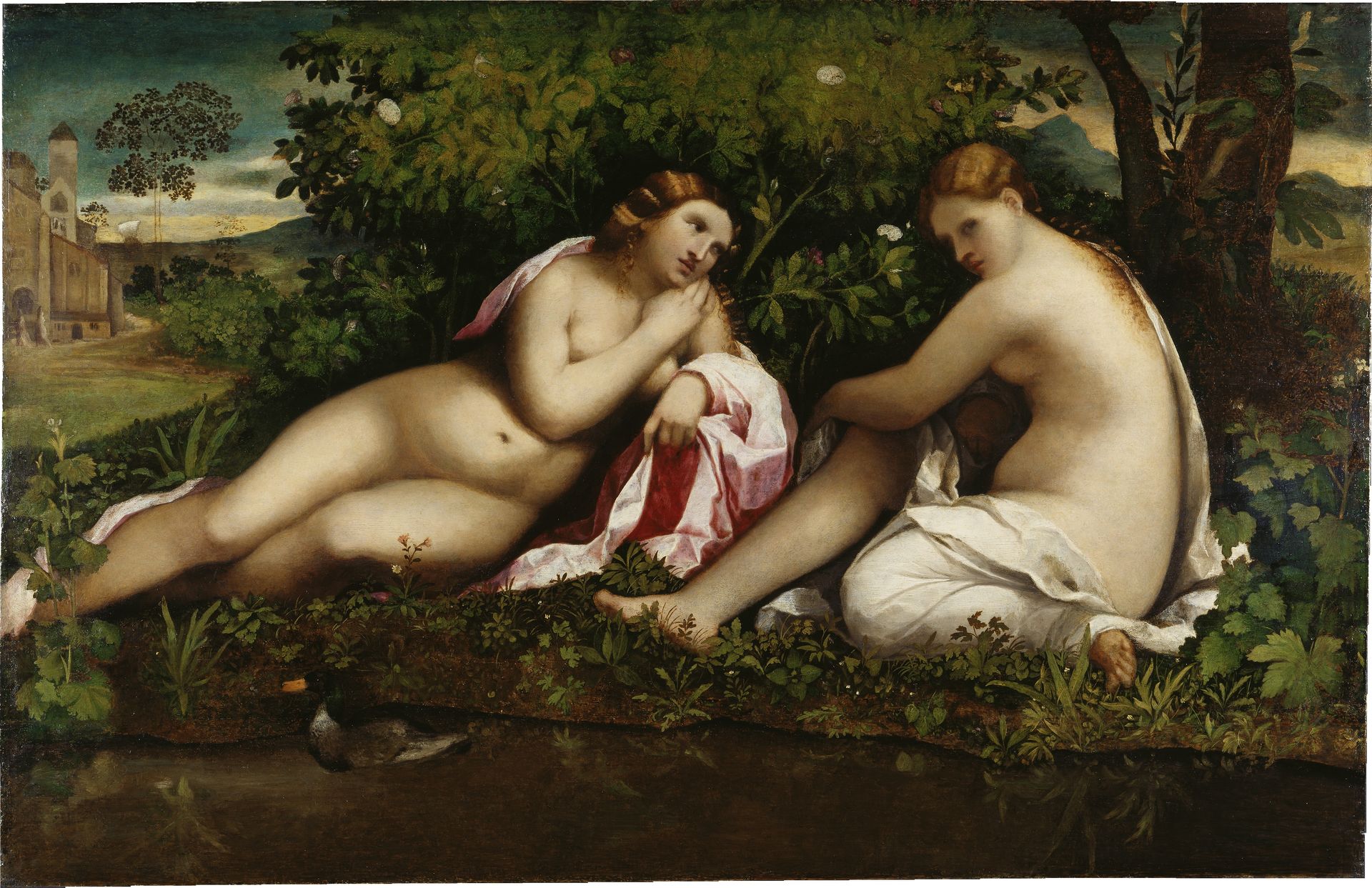Two Resting Nymphs by Palma Vecchio