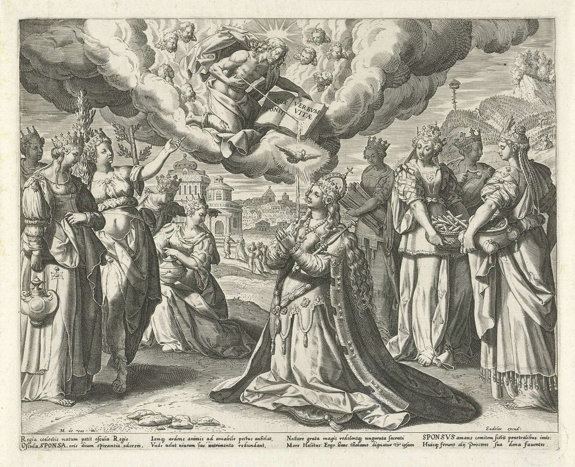 Christus geeft zijn bloed aan zijn bruid by Johann Sadeler I