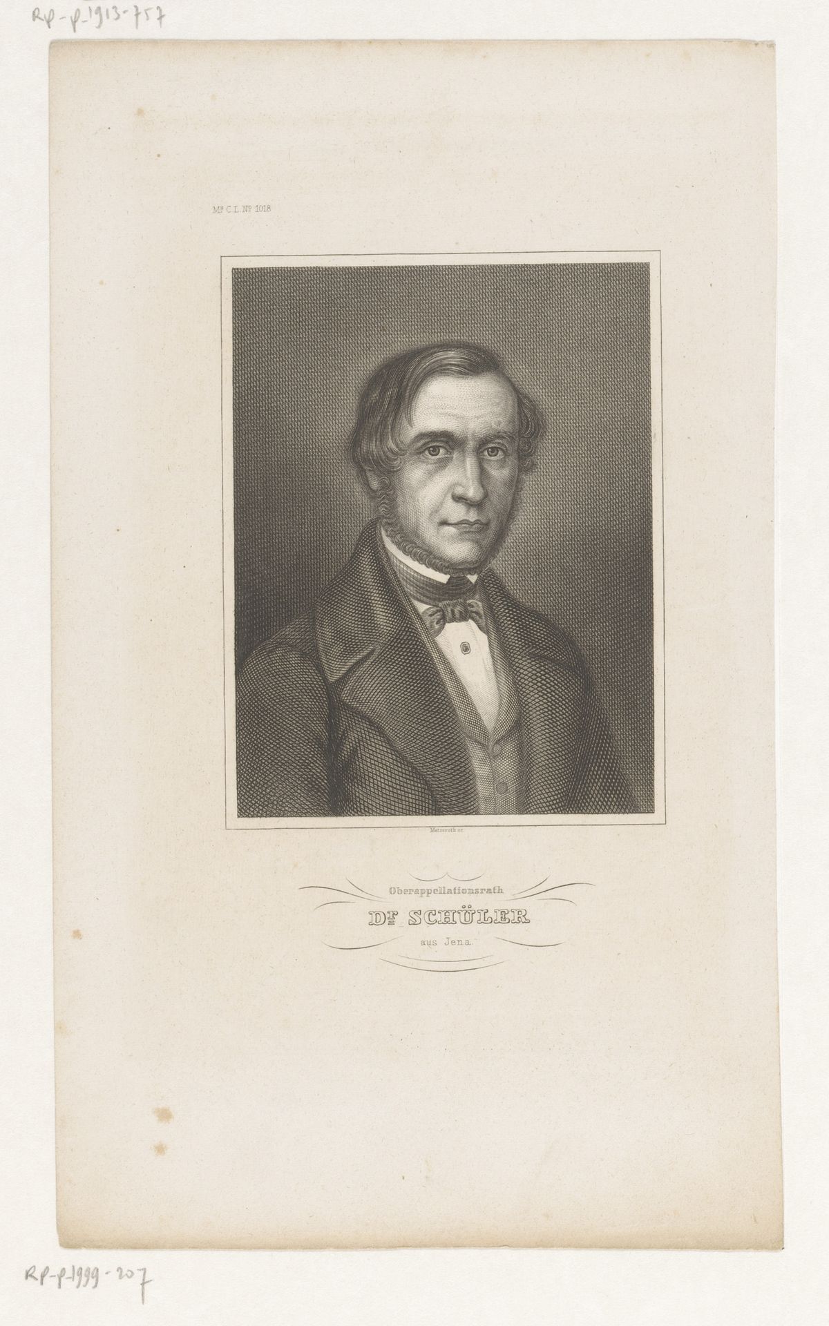 Portret van Christian Schüler by G. Metzeroth