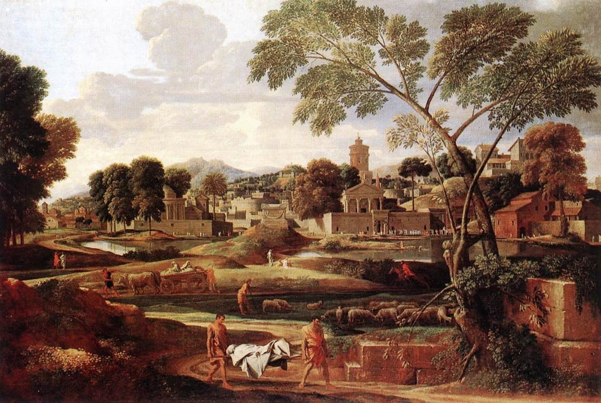 Landscape with the Funeral of Phocion by Nicolas Poussin