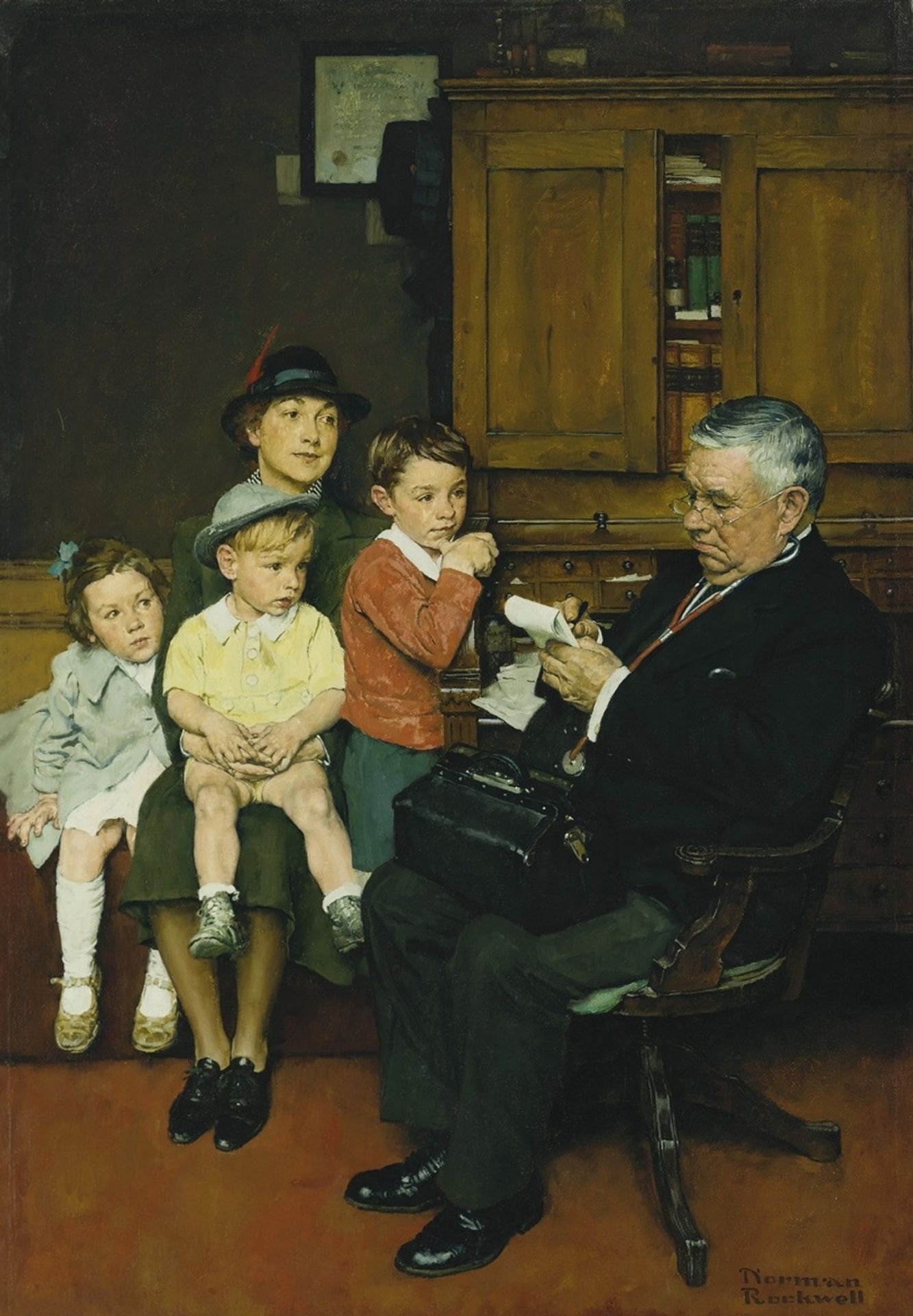 When the Doctor Treats Your Child by Norman Rockwell