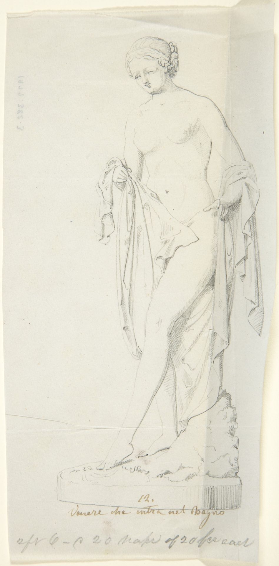 Sketch of Statue: Venus Entering the Bath by John Gibson