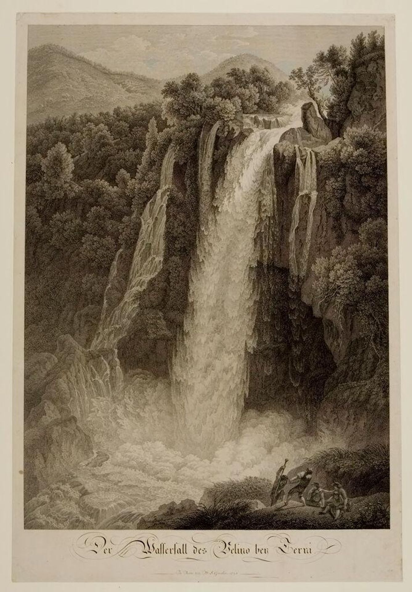 Der wasserfall des Velino bei Terni by Friedrich Wilhelm Gmelin