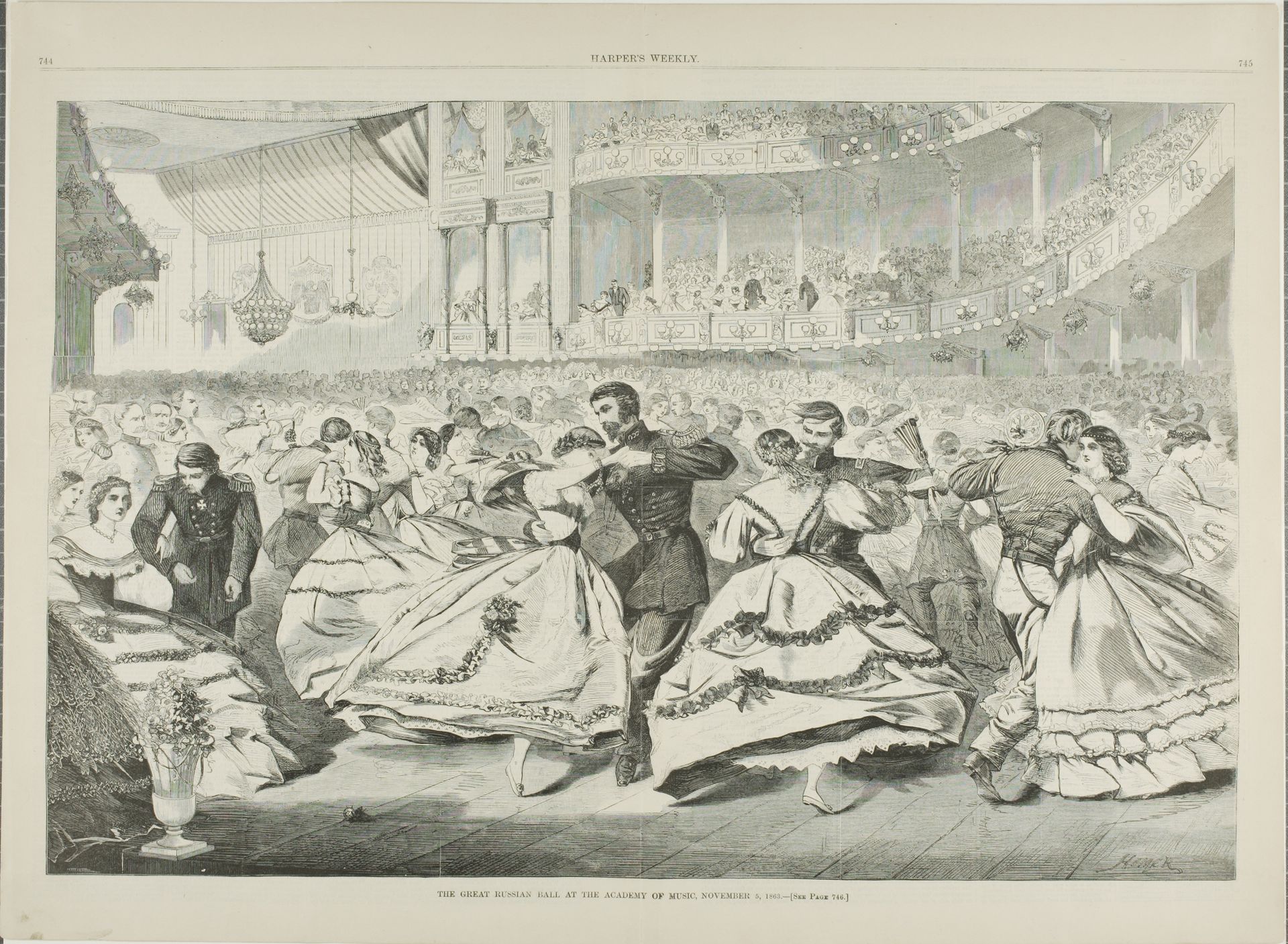 The Great Russian Ball at the Academy of Music, November 5, 1863 by Winslow Homer