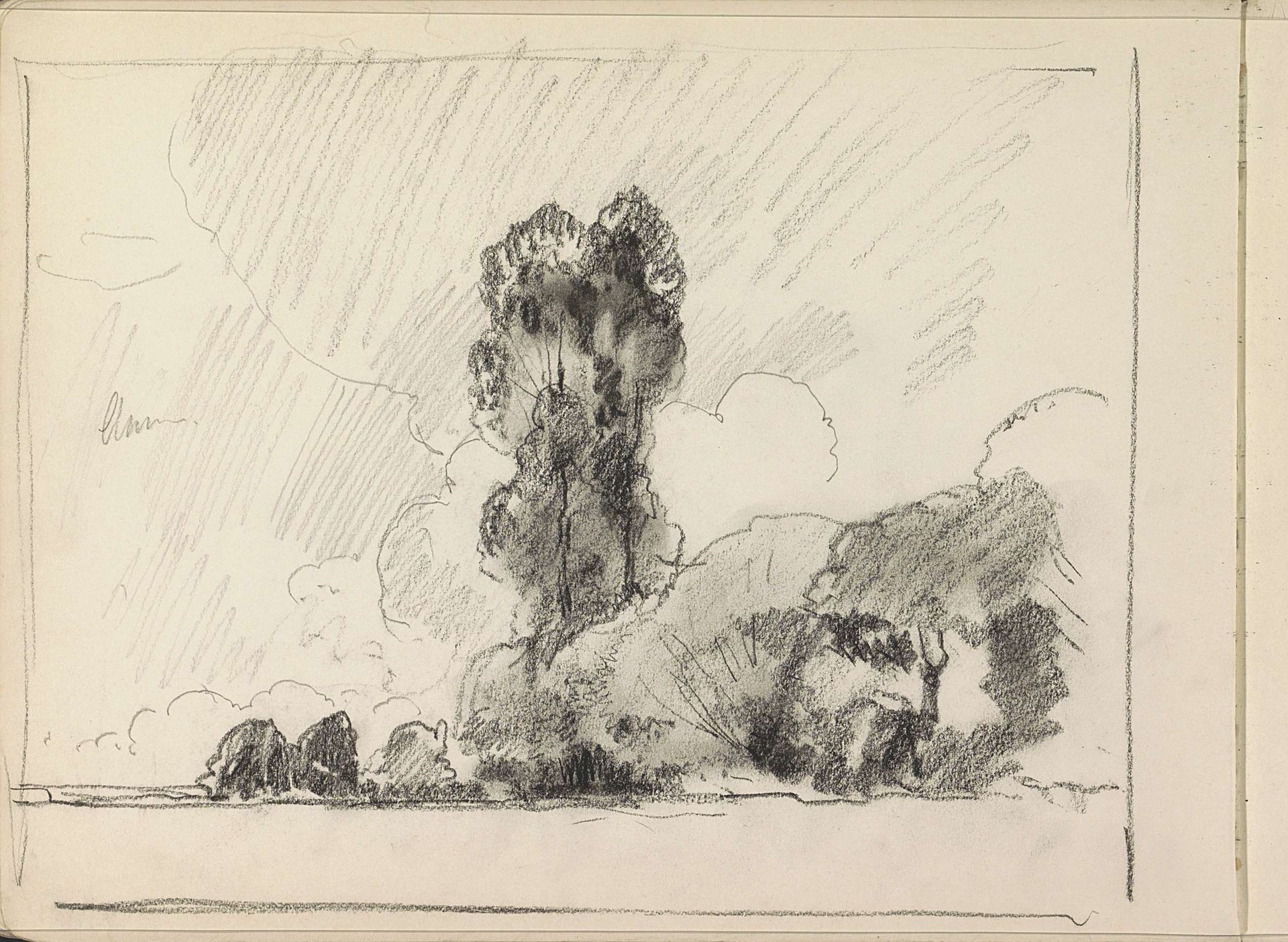 Landschap met bomen en struiken by Cornelis Vreedenburgh