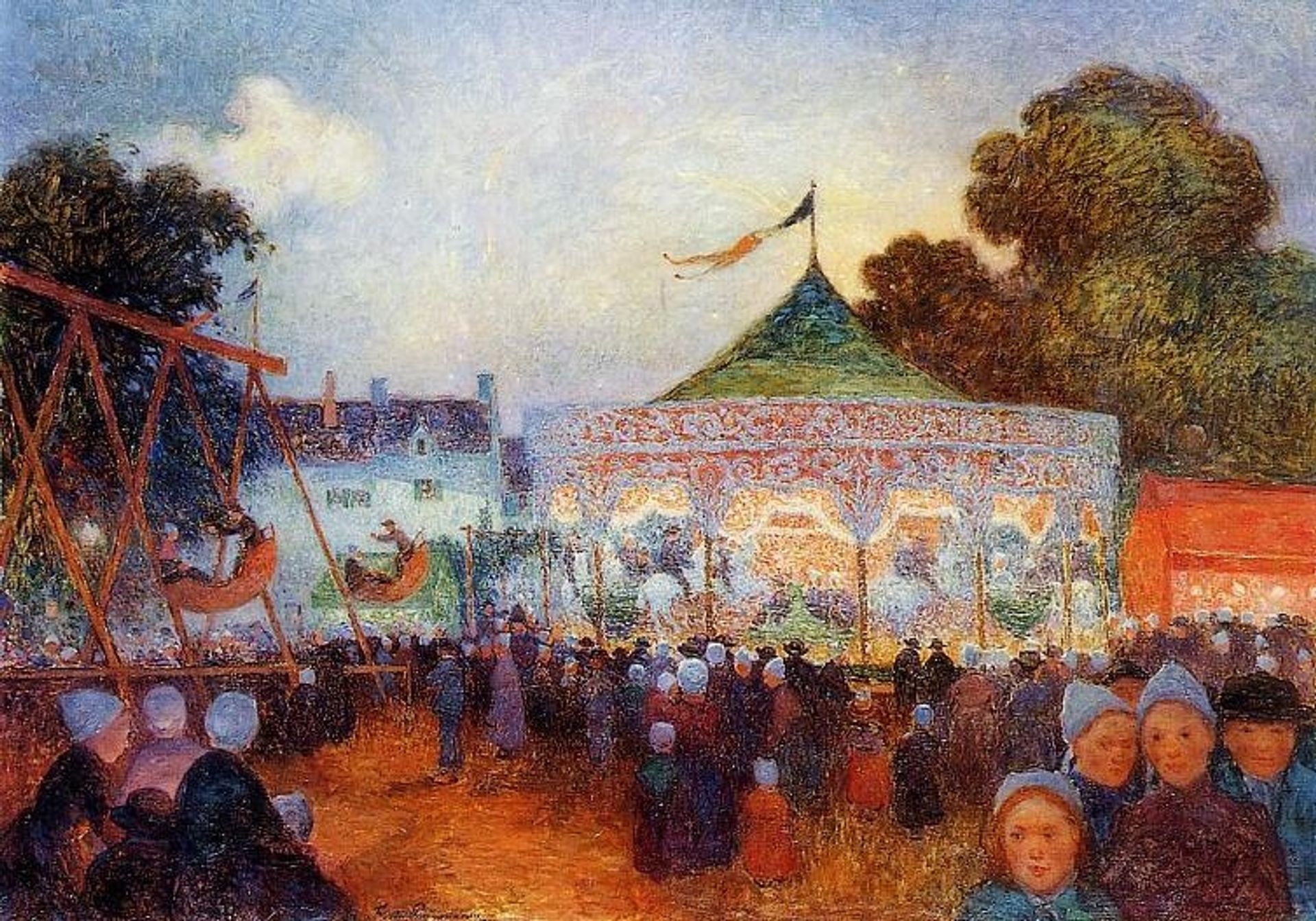 Carousel at Night at the Fair by Ferdinand du Puigaudeau