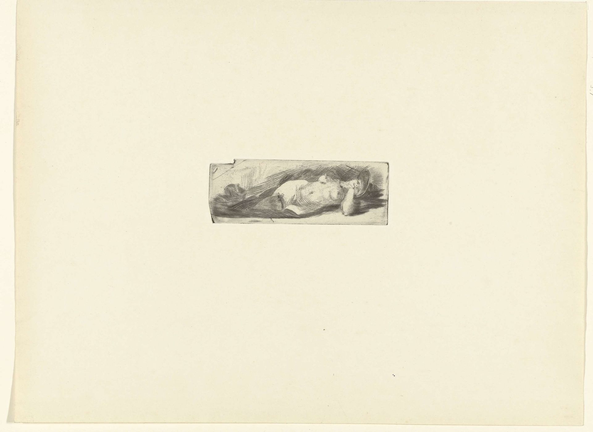 Liggend naakt by Felicien Rops