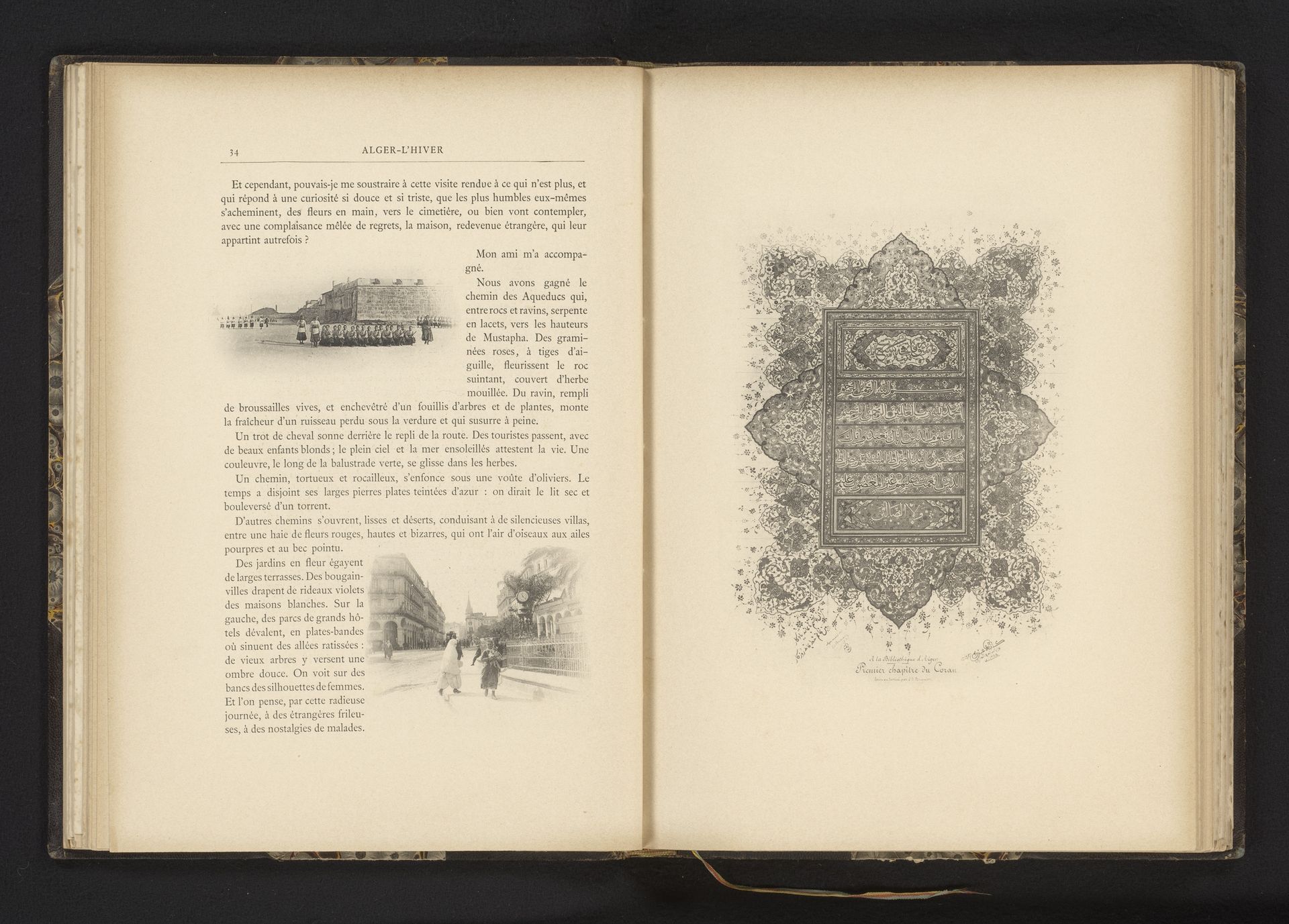Reproductie van de eerste pagina van een koran door Louis Jacques Bresnier by Jules Gervais-Courtellemont