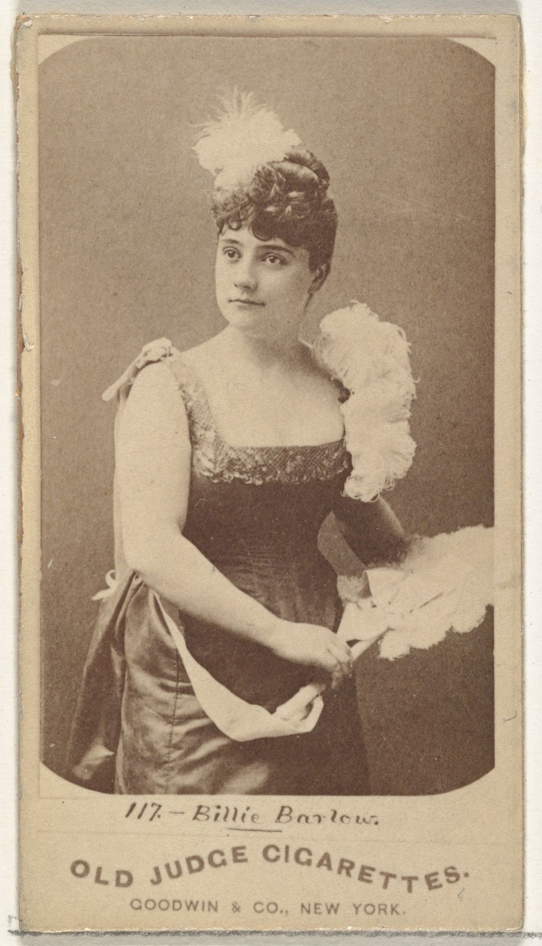 Billie Barlow, from the Actors and Actresses series (N171) for Old Judge Cigarettes by Goodwin & Company