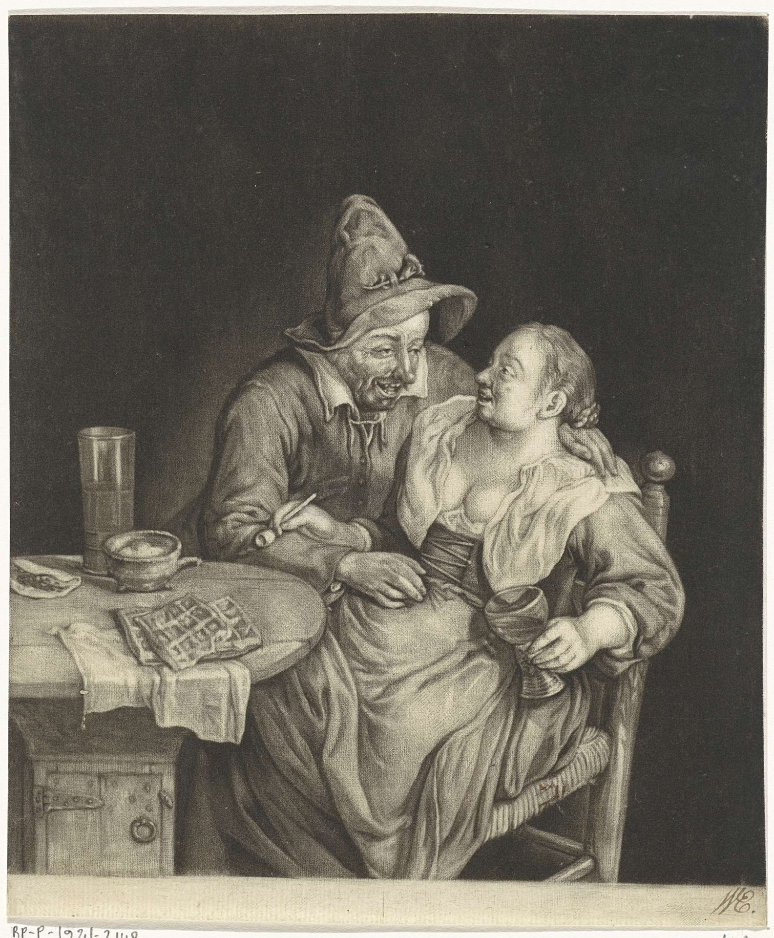 Liefdespaar by Cornelis Dusart
