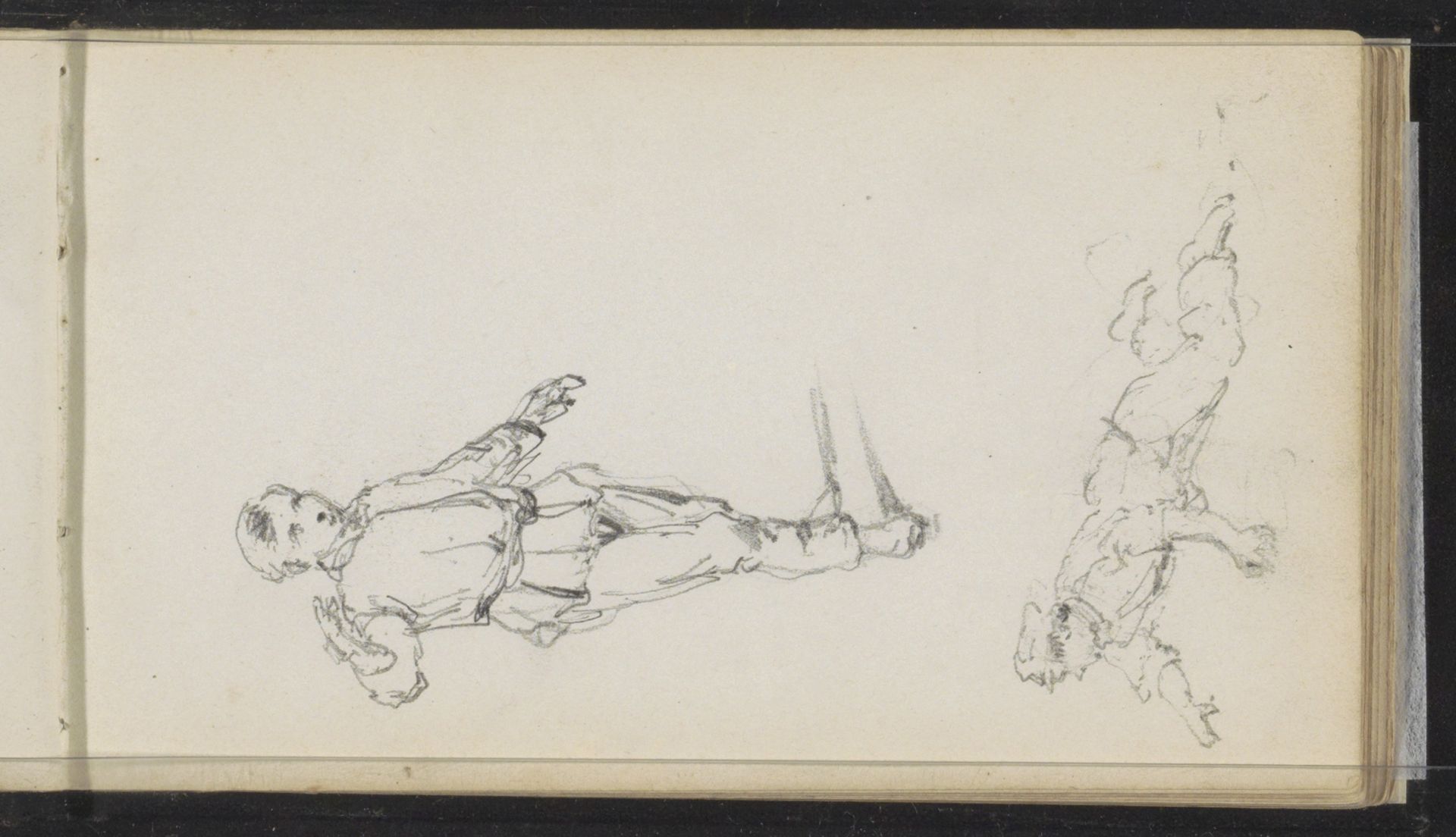 Twee figuren by Cornelis Springer