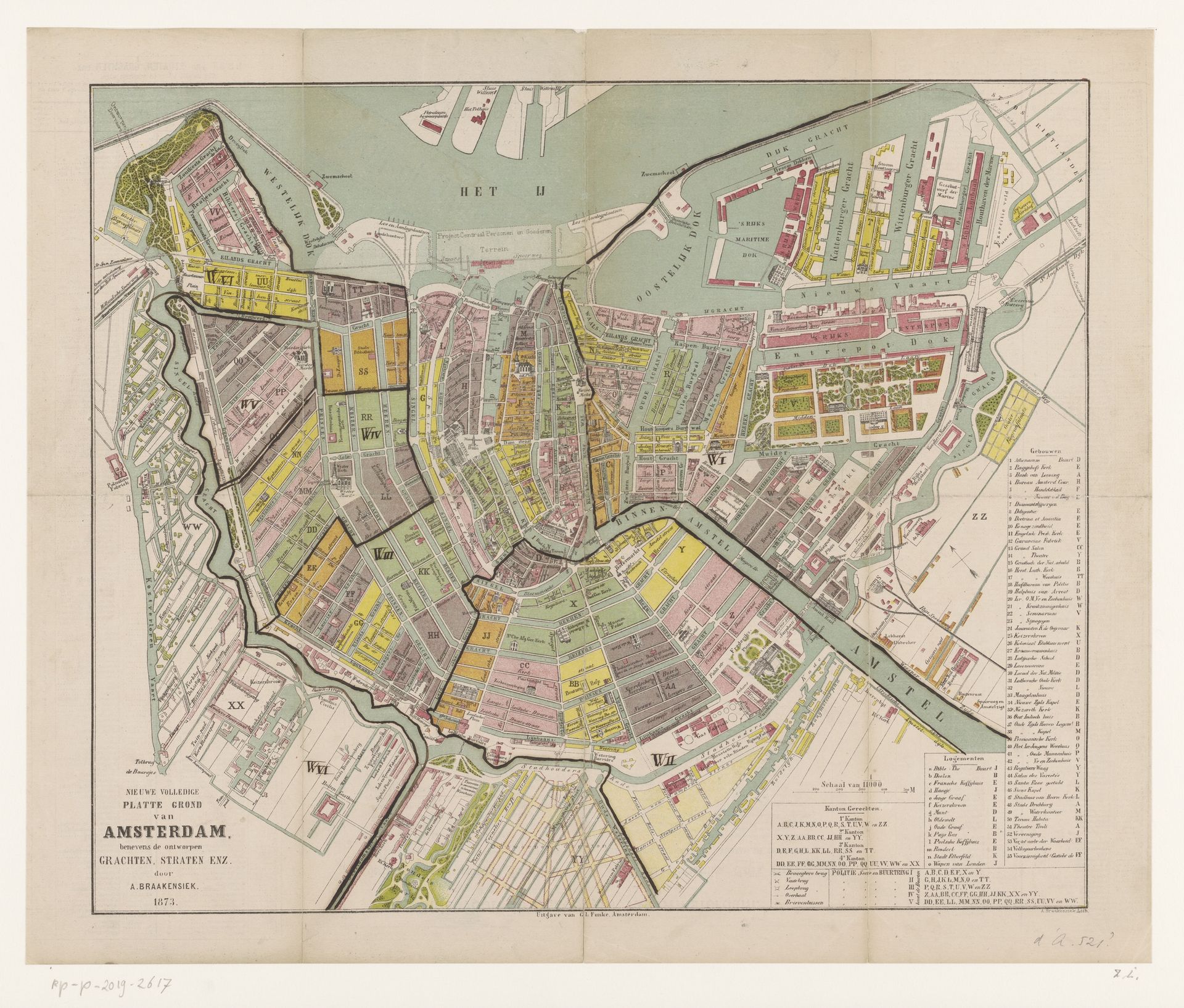 Plattegrond van Amsterdam by Albertus Braakensiek