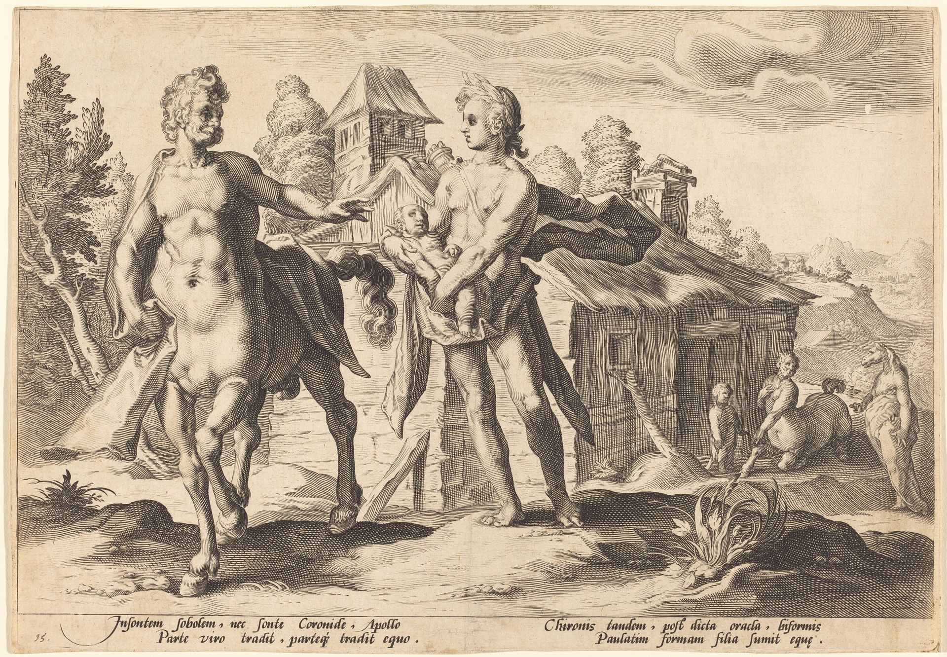 Apollo Entrusting Chiron with the Education of Asclepius by Hendrick Goltzius