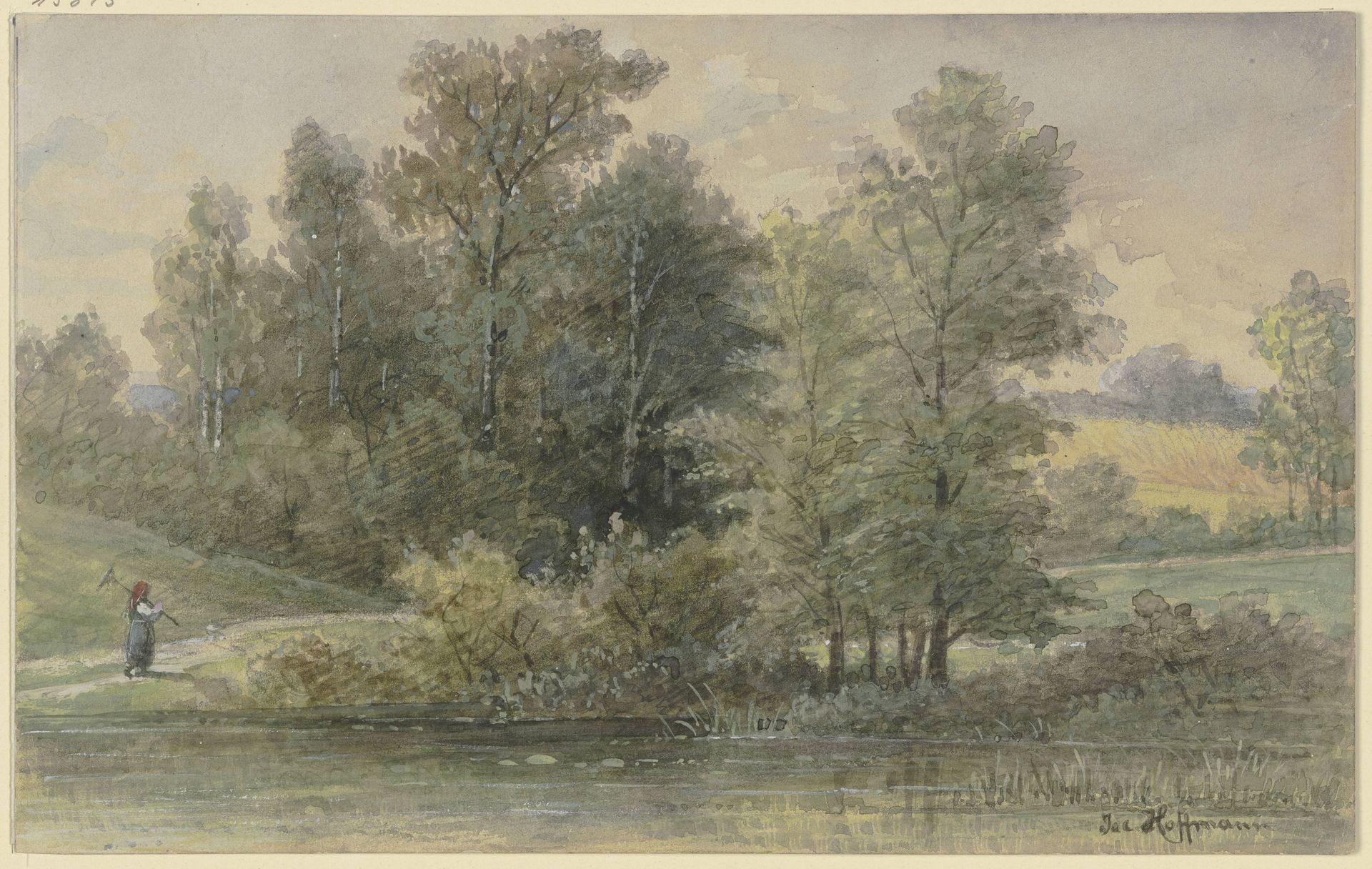 Edge of the forest with stream by Jacob Hoffmann
