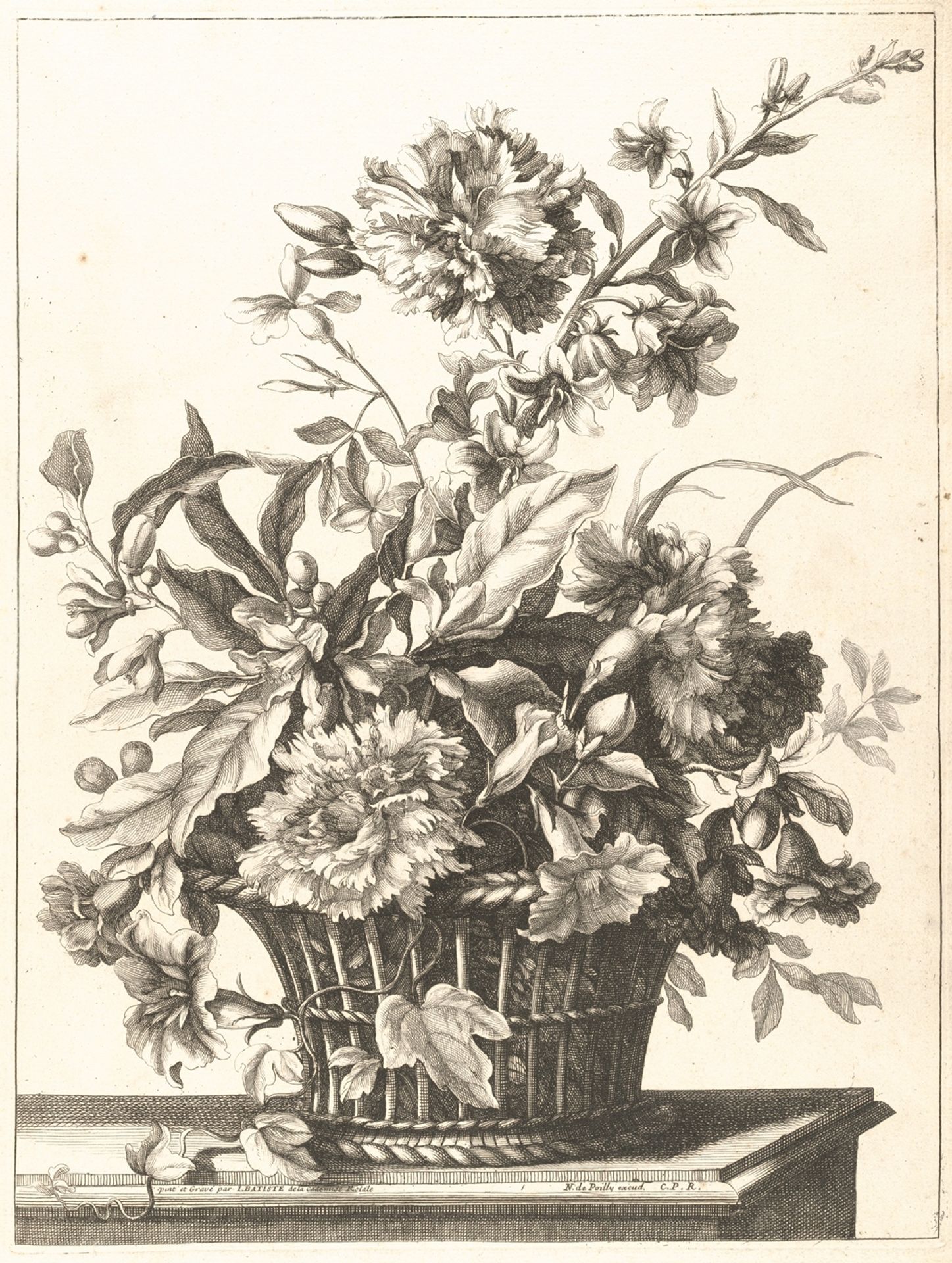 Upright Baskets of Flowers by Jean-Baptiste Monnoyer