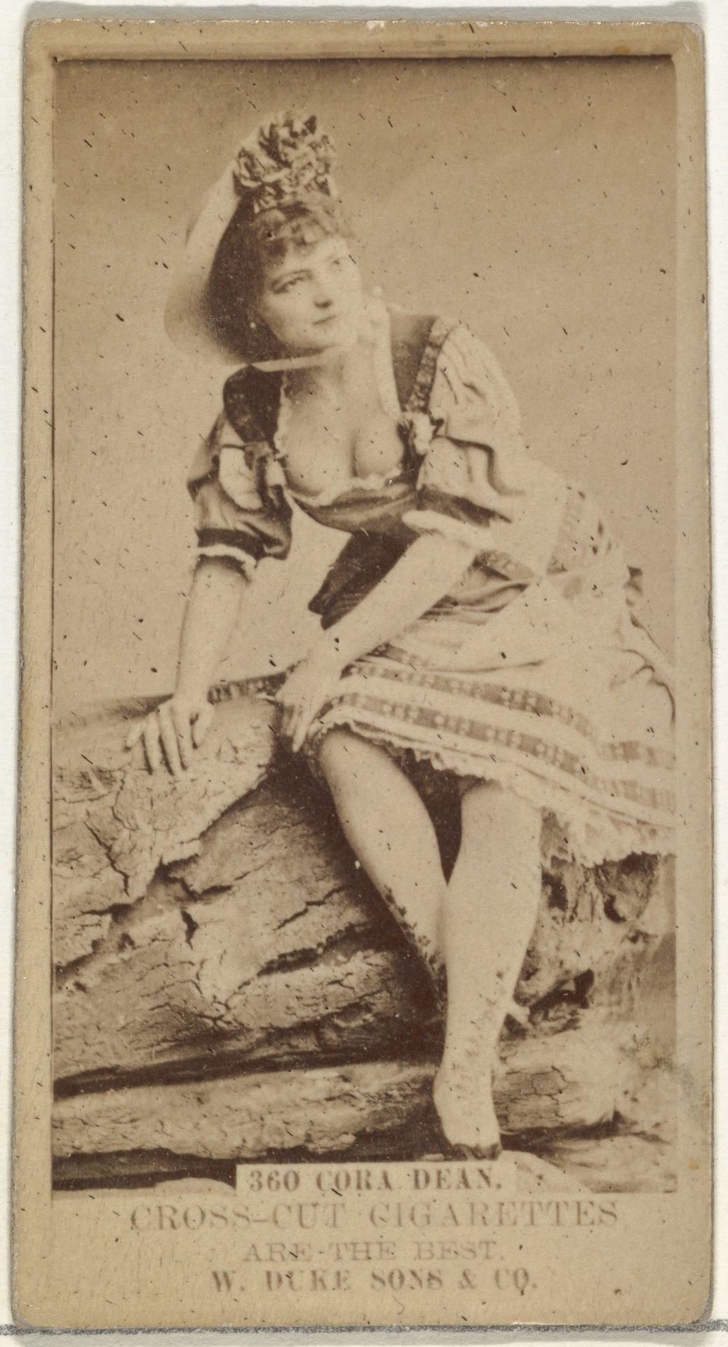 Card Number 360, Cora Dean, from the Actors and Actresses series (N145-3) issued by Duke Sons & Co. to promote Cross Cut Cigarettes by W. Duke, Sons & Co.