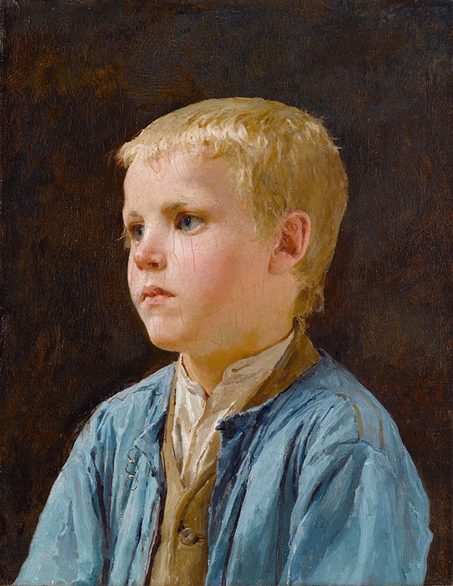 Portrait of a boy by Albrecht Anker