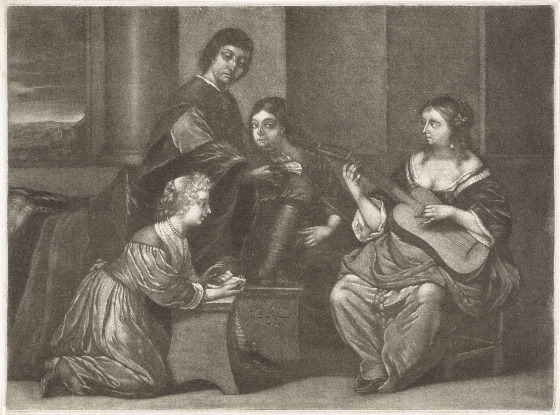 Musicerend gezelschap by Pieter Schenk