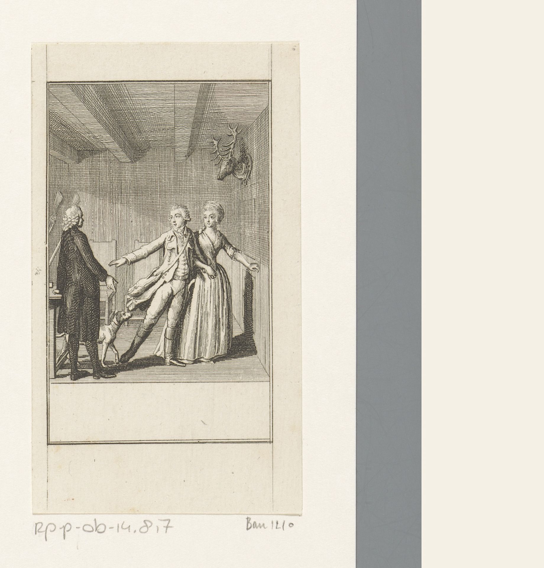 Anton en Friedrike vertellen een vertrouweling over hun liefde voor elkaar by Daniel Nikolaus Chodowiecki