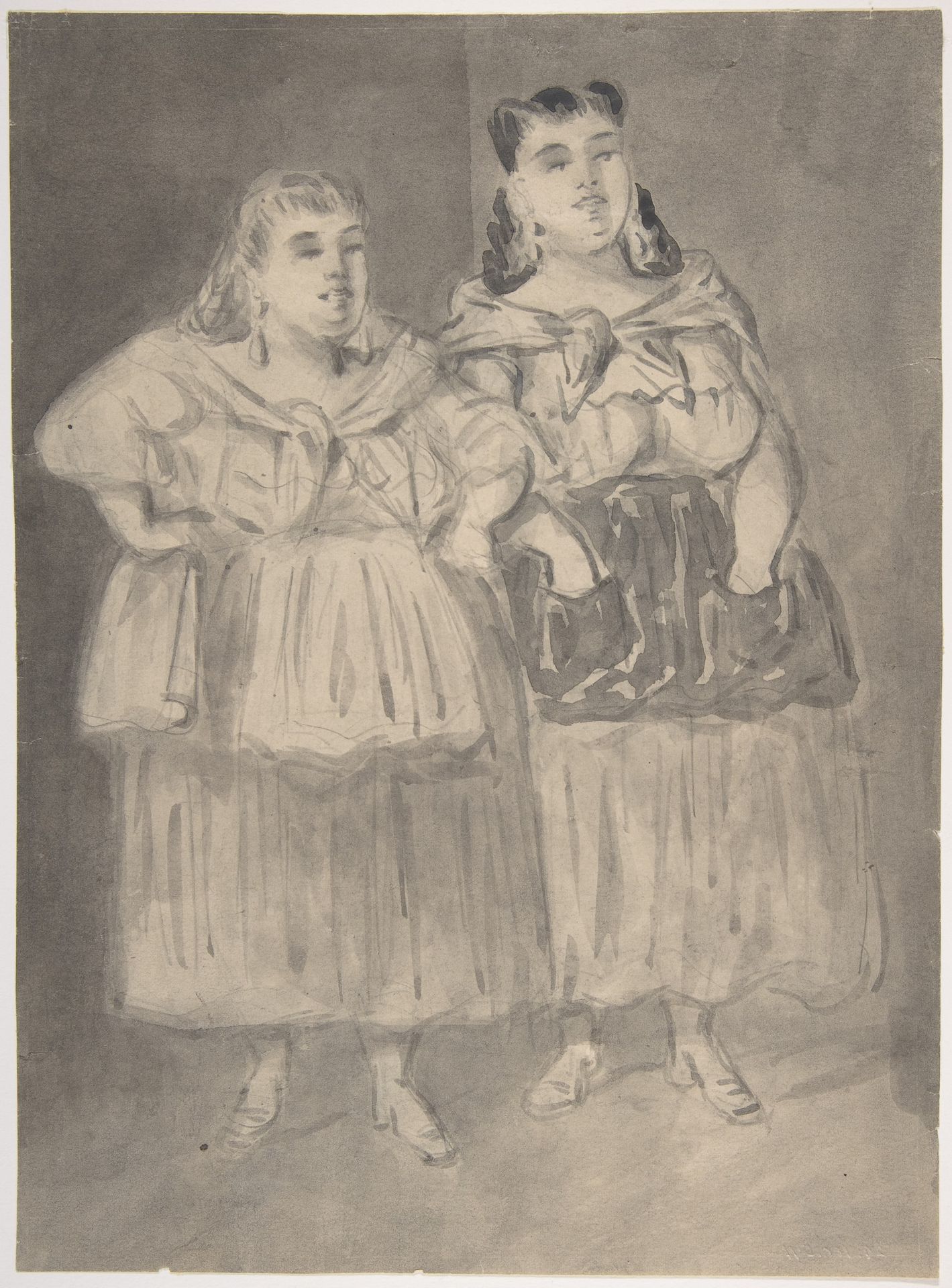 Two Fat Peasant Women by Constantin Guys