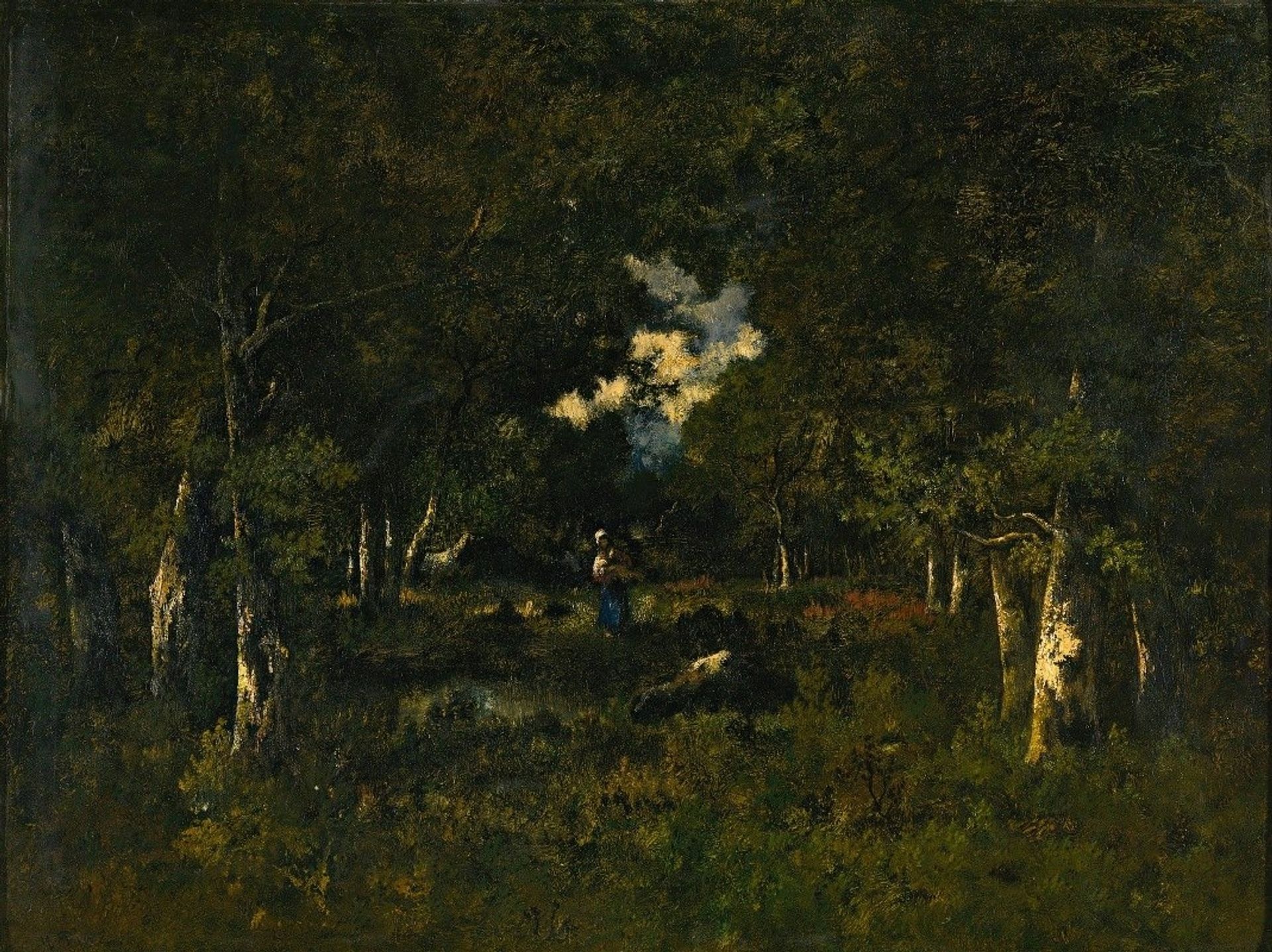Bûcheronne Dans Une Éclaircie by Narcisse-Virgilio Diaz