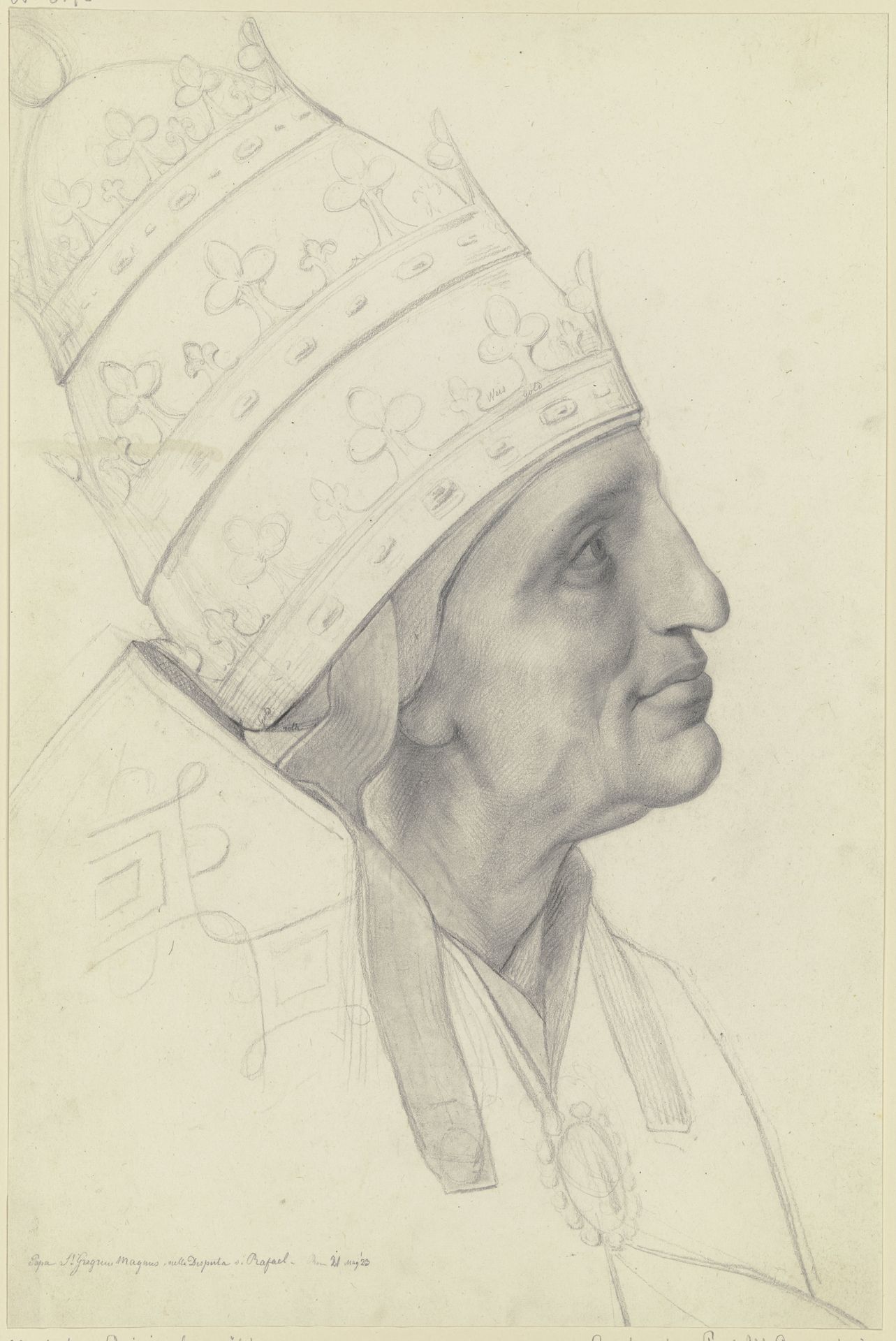 Papst Gregor der Große aus Raffaels Disputa by Moritz Daniel Oppenheim