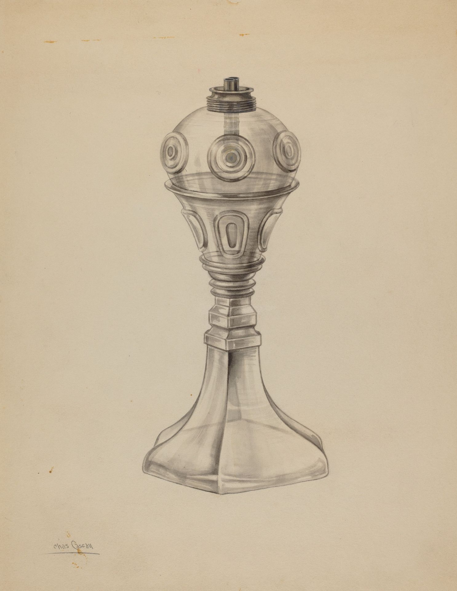 Whale Oil Lamp by Charles Caseau