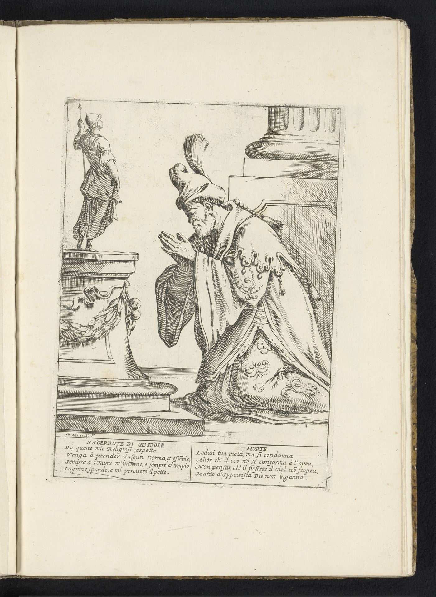 De priester en afgodaanbidder by Giuseppe Maria Mitelli