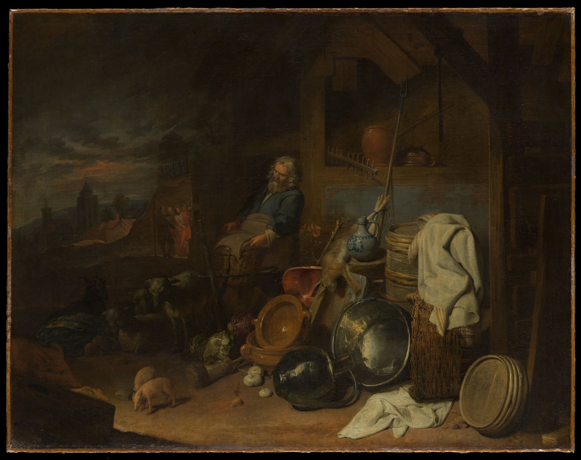The Yard of the Inn at Emmaus by David Ryckaert III