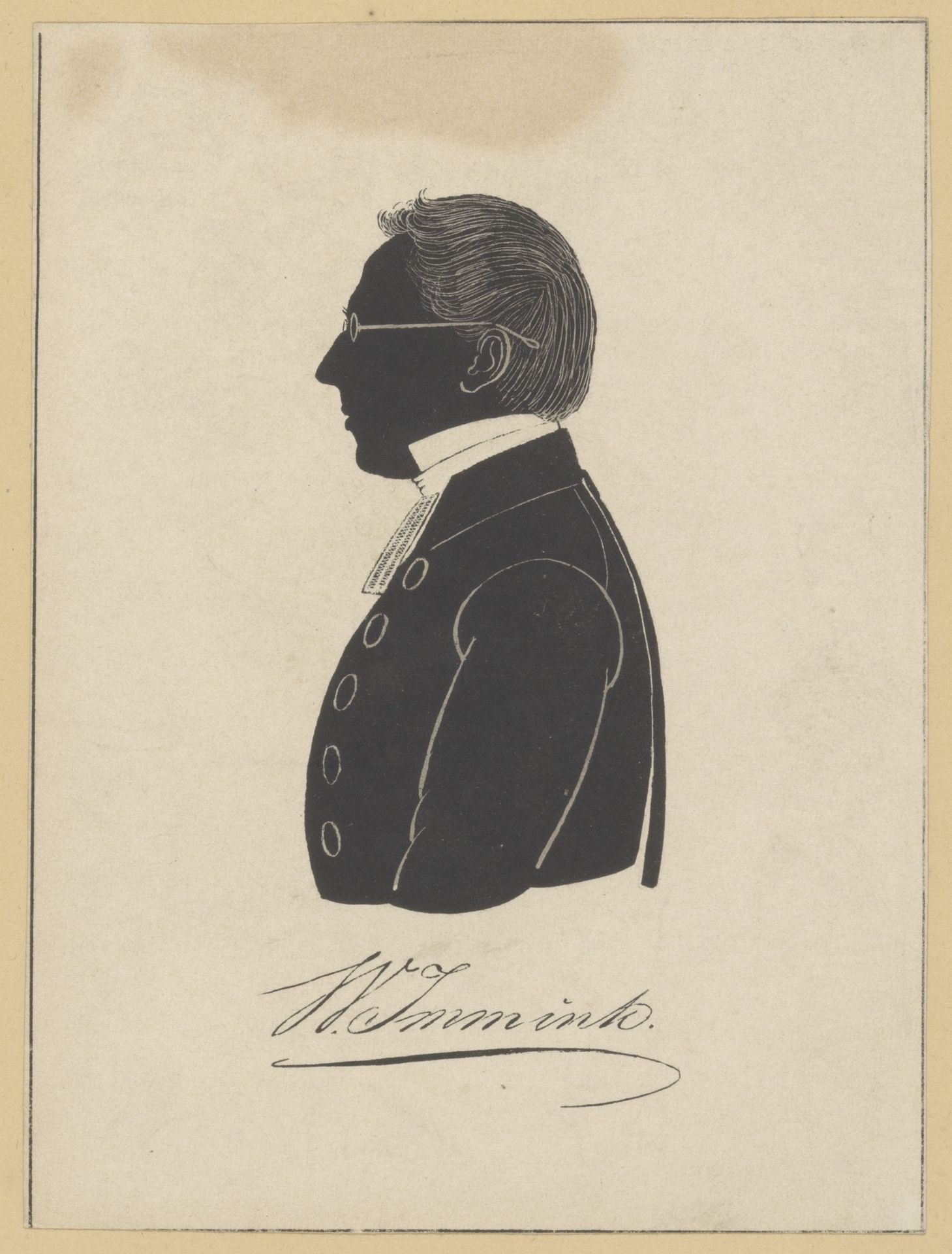 Silhouetportret van W. Immink by Pieter (IV) Barbiers