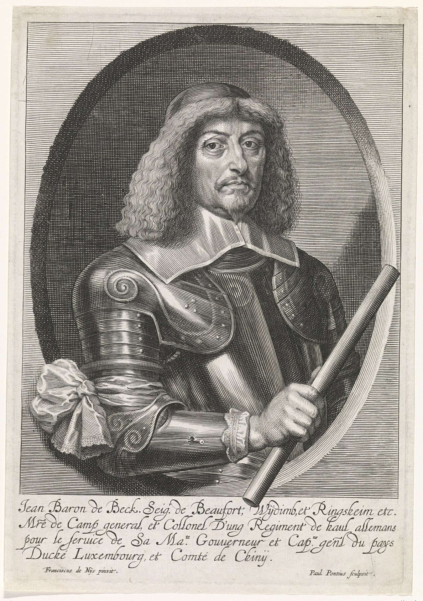 Portret van Jean de Beck, heer van Beaufort by Paulus Pontius