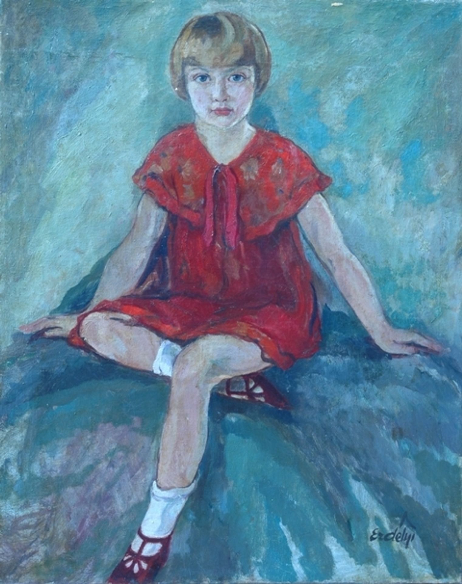 Girl in Red by Adalbert Erdeli