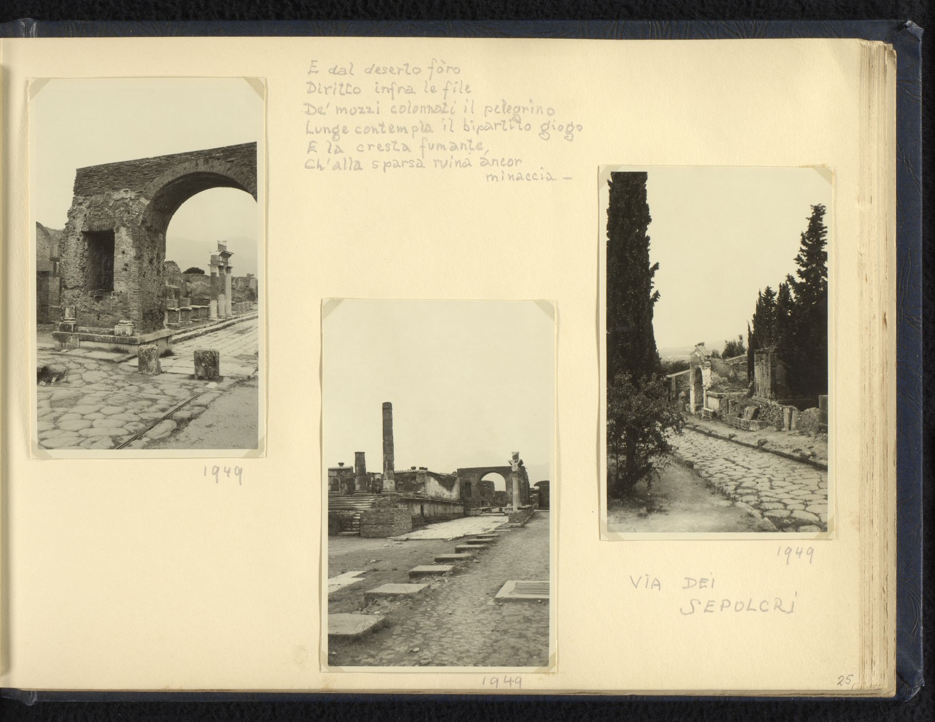 Drie foto's van ruïnes in Pompeï by Norbert van den (1901-1972) Berg