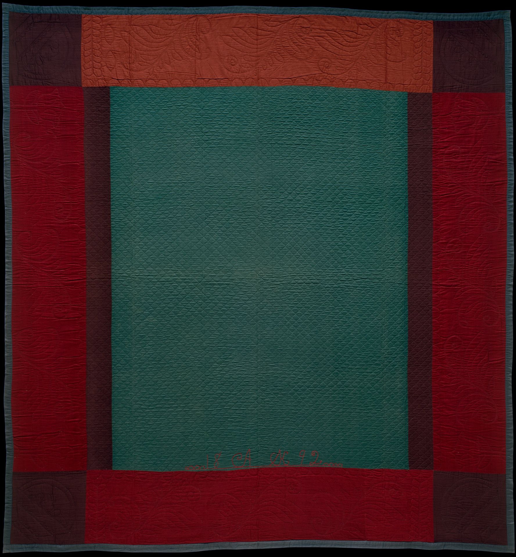 Quilt, Center Square and Bars pattern by Amish maker