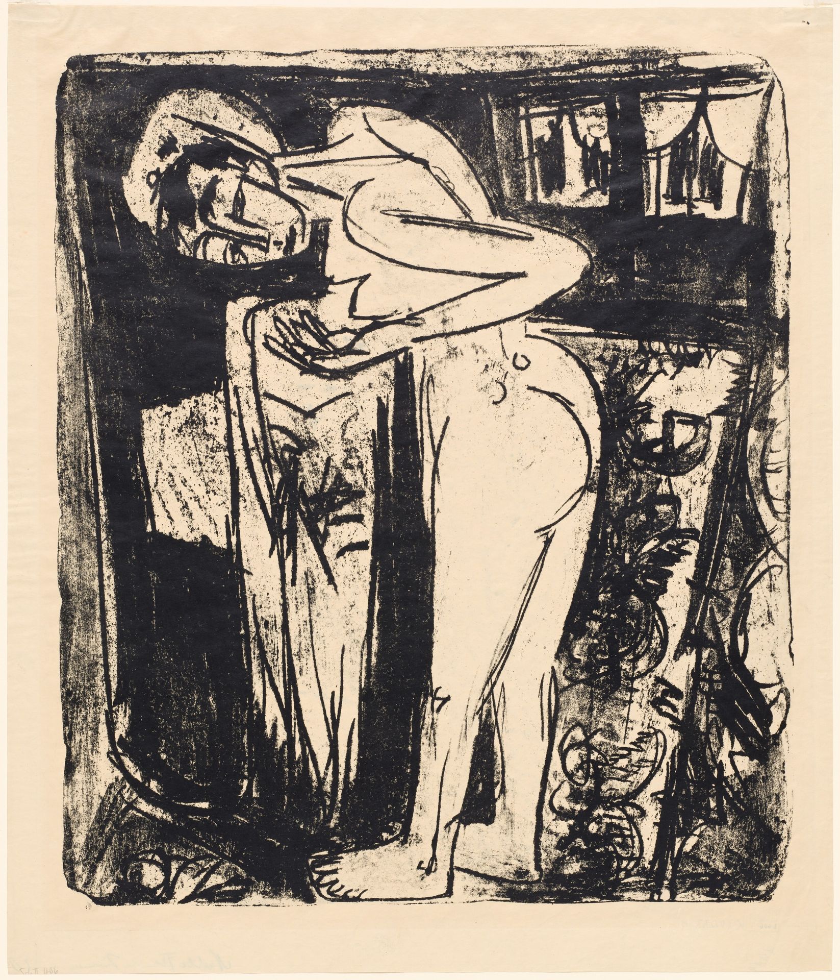 Standing Nude in a Room by Ernst Ludwig Kirchner
