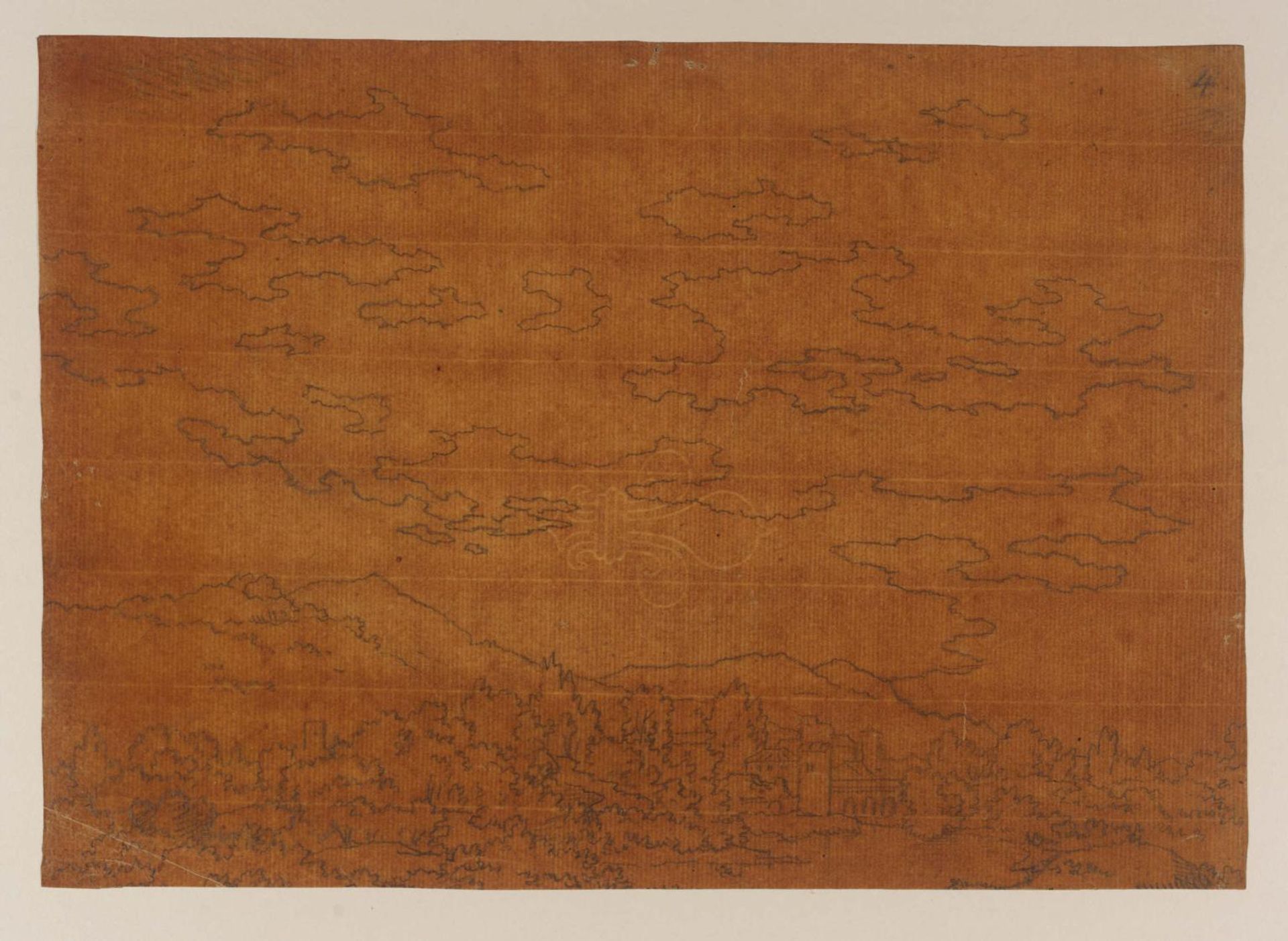 An Italian Hill Town. Schematic Sky by Alexander Cozens