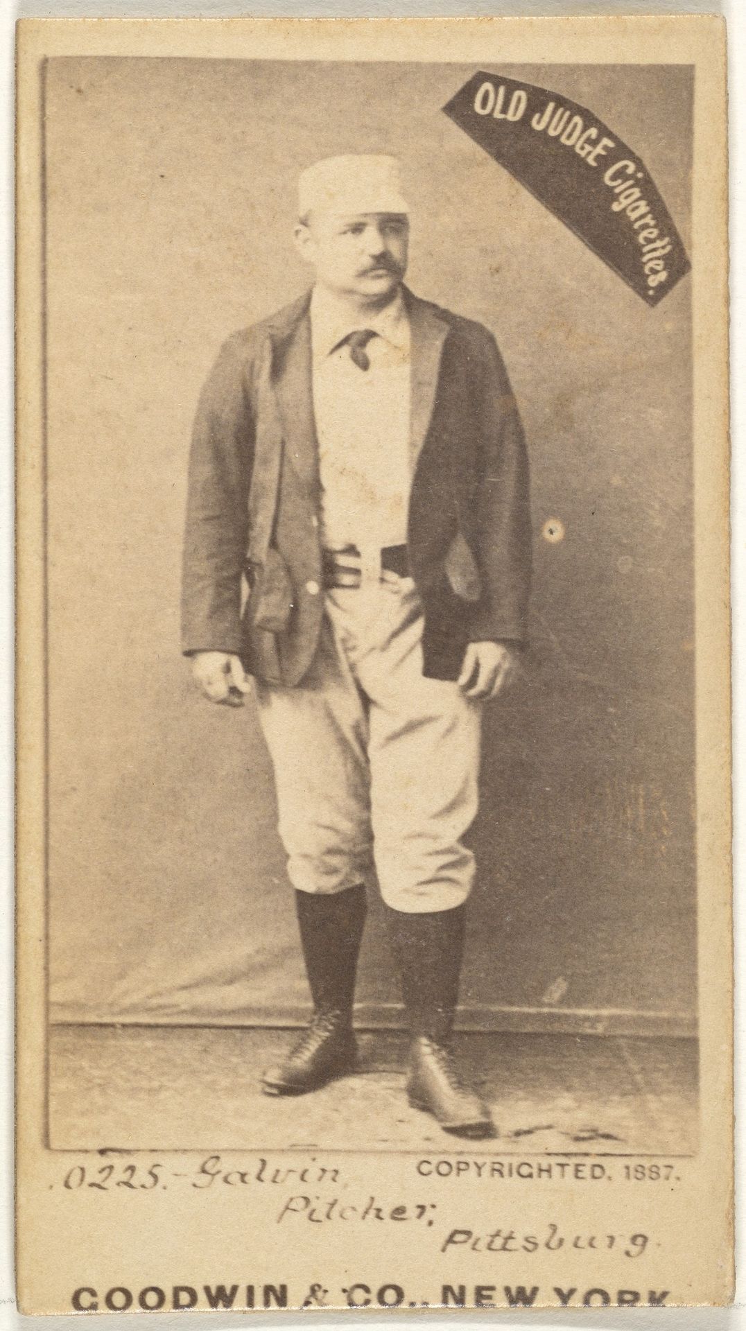 James Francis "Pud" Galvin, Pitcher, Pittsburgh, from the Old Judge series (N172) for Old Judge Cigarettes by Goodwin & Company