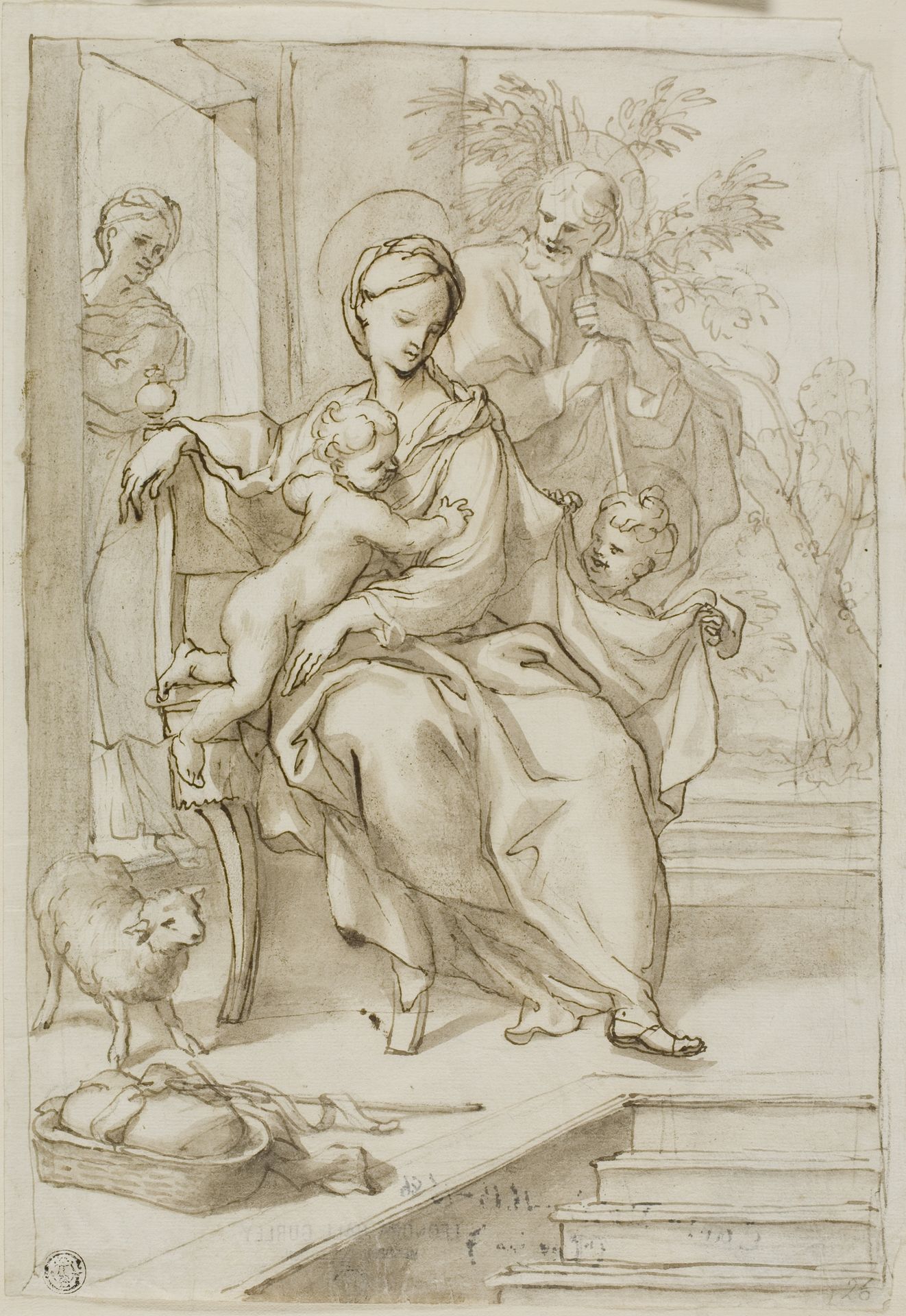 Holy Family with Saint Anne and Infant Saint John the Baptist by Domenico Piola