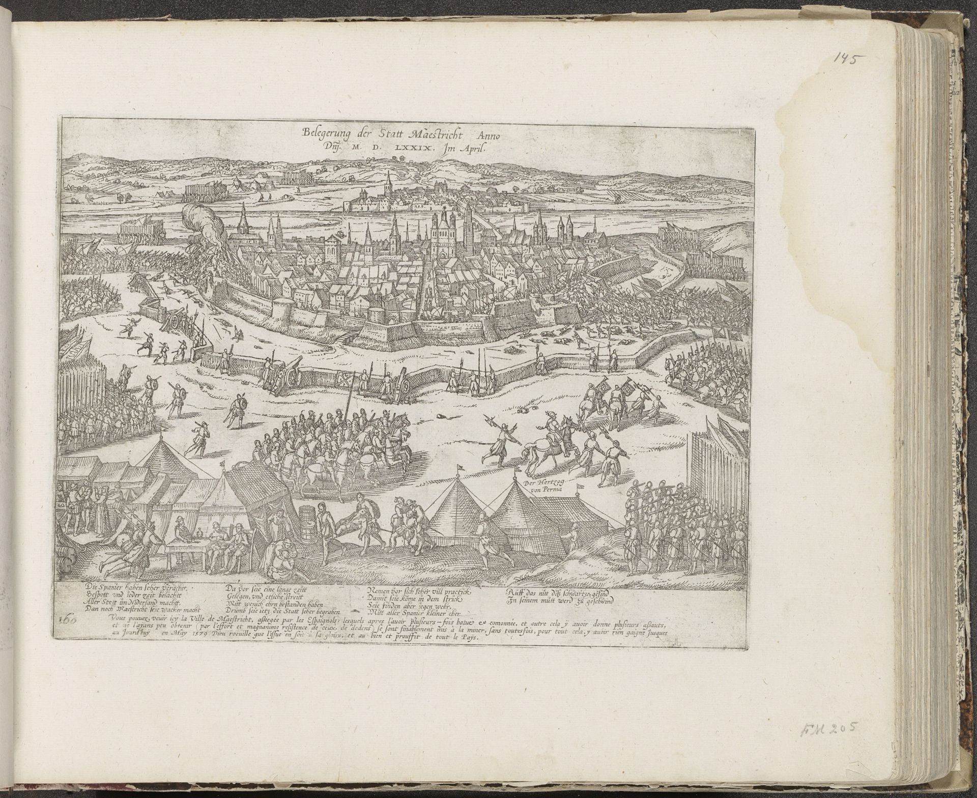 Beleg van Maastricht, 1579 by Frans Hogenberg