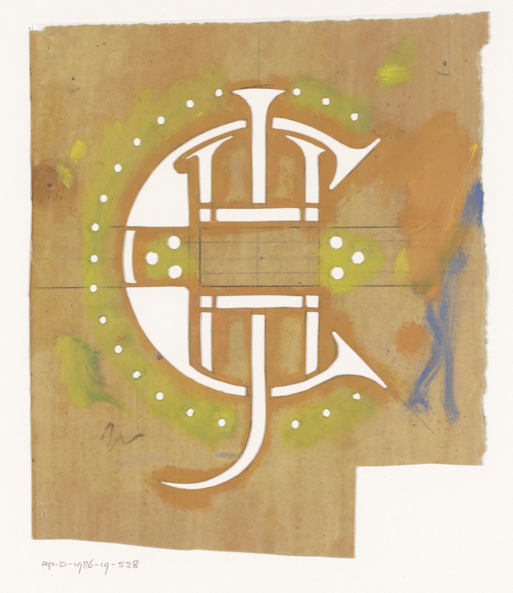 Sjabloon met ornament by Reinier Willem Petrus de (1874-1952) Vries