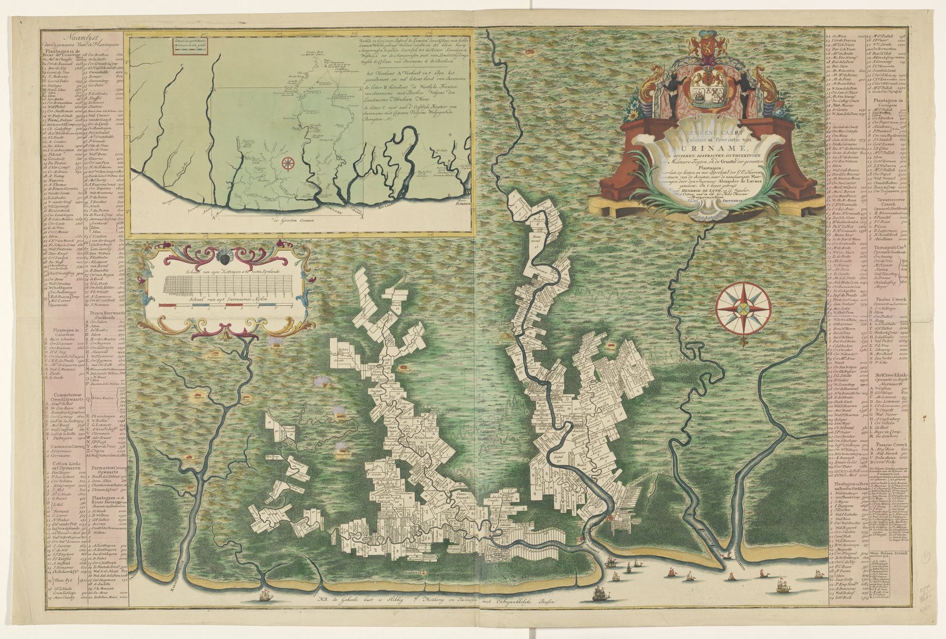 Algemene kaart van Suriname by Alexander de Lavaux